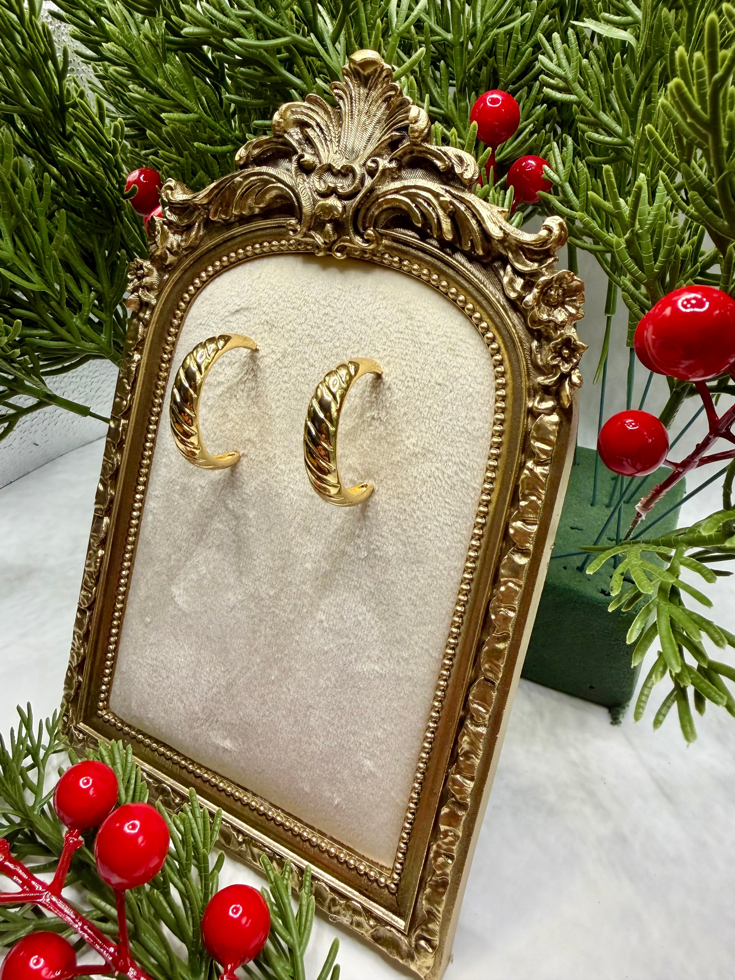 Large Semi-Circle Gold Filled Hoops