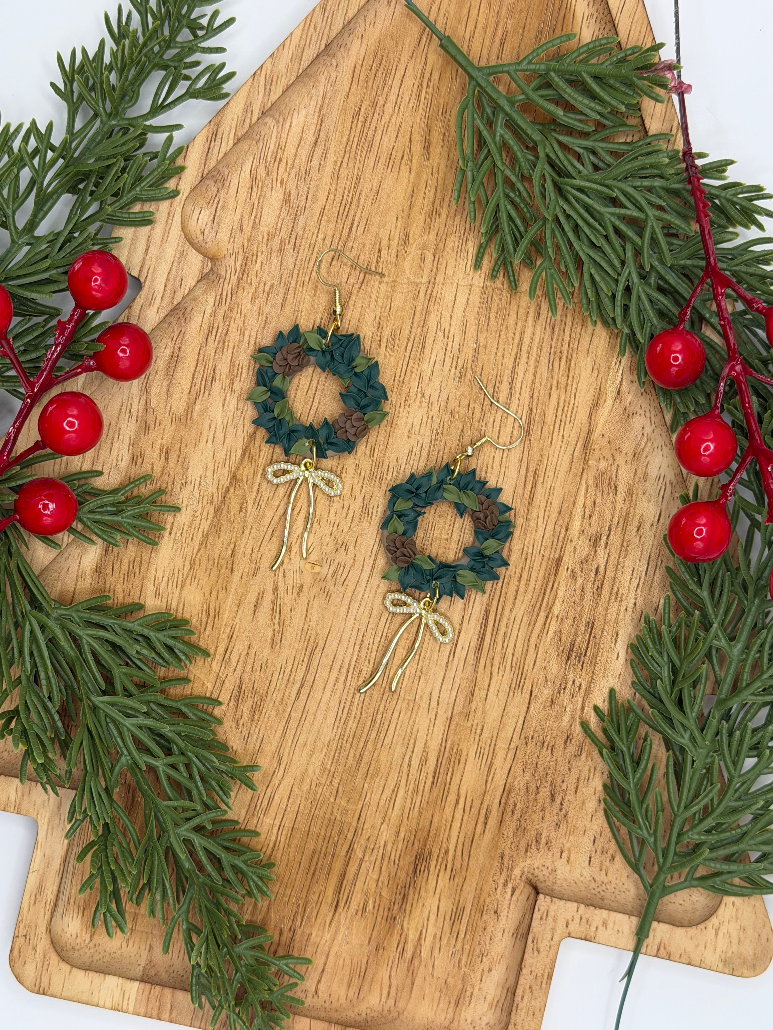 Winter Wreath Dangles
