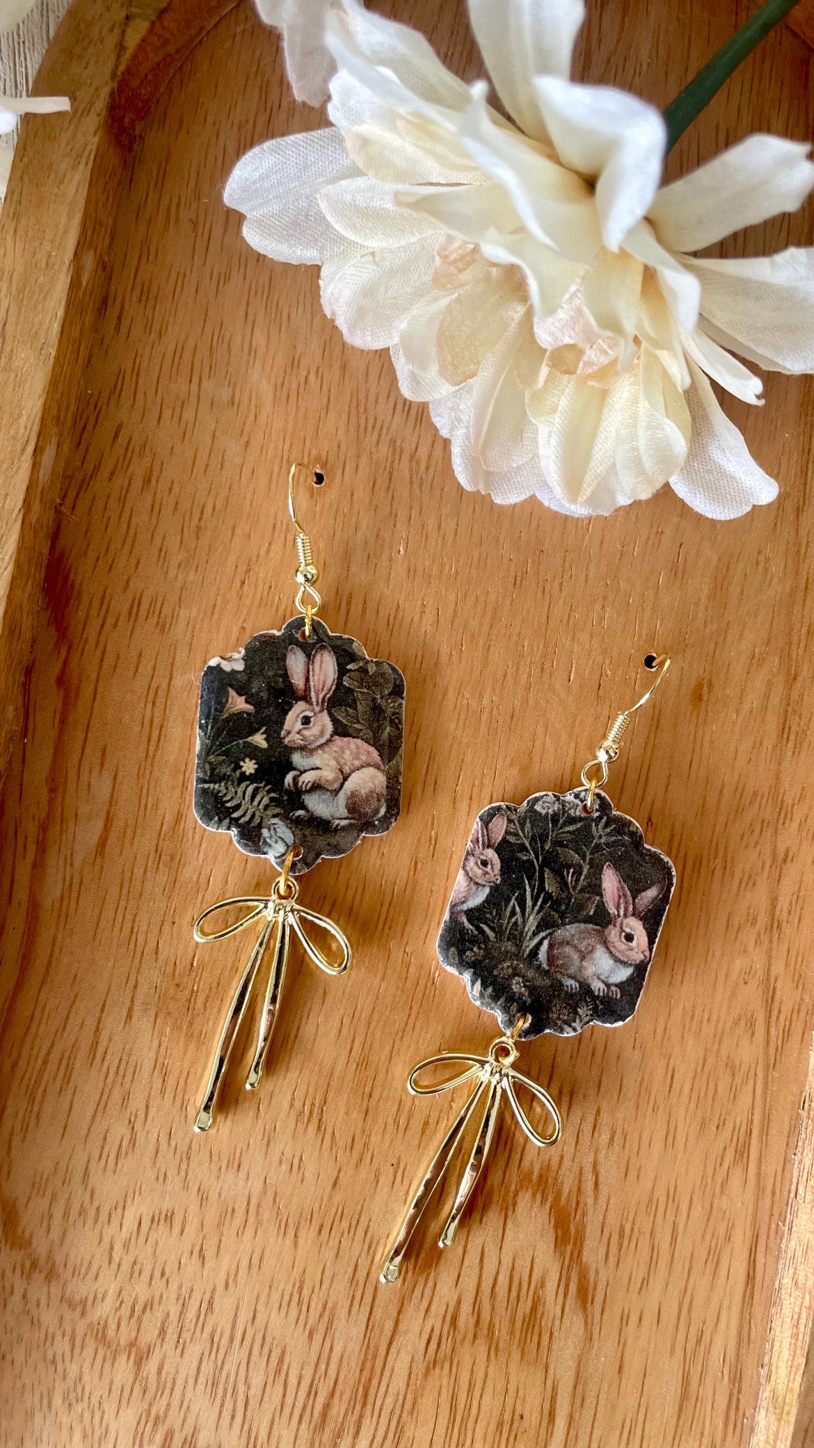 Moody Bunny Bow Dangles