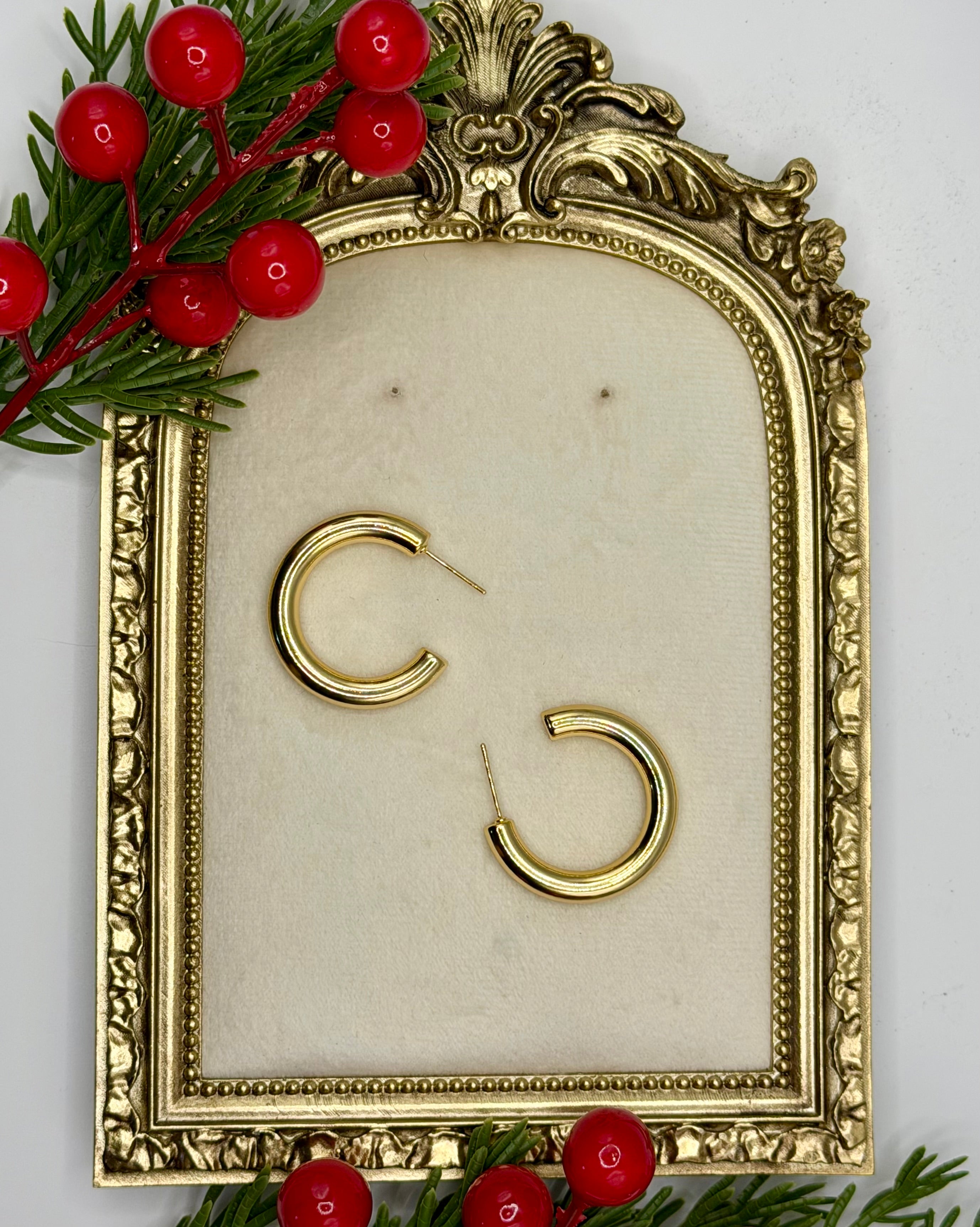 Medium Thick Gold Filled Hoops