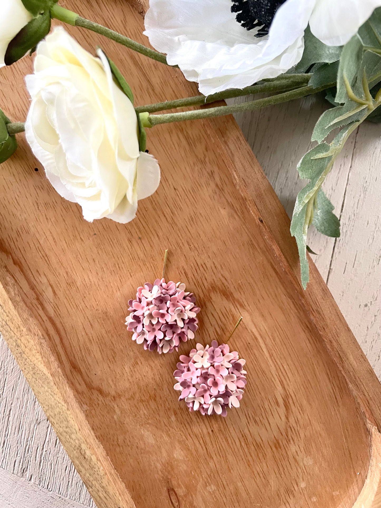 Hydrangea Drop Dangles- MADE TO ORDER