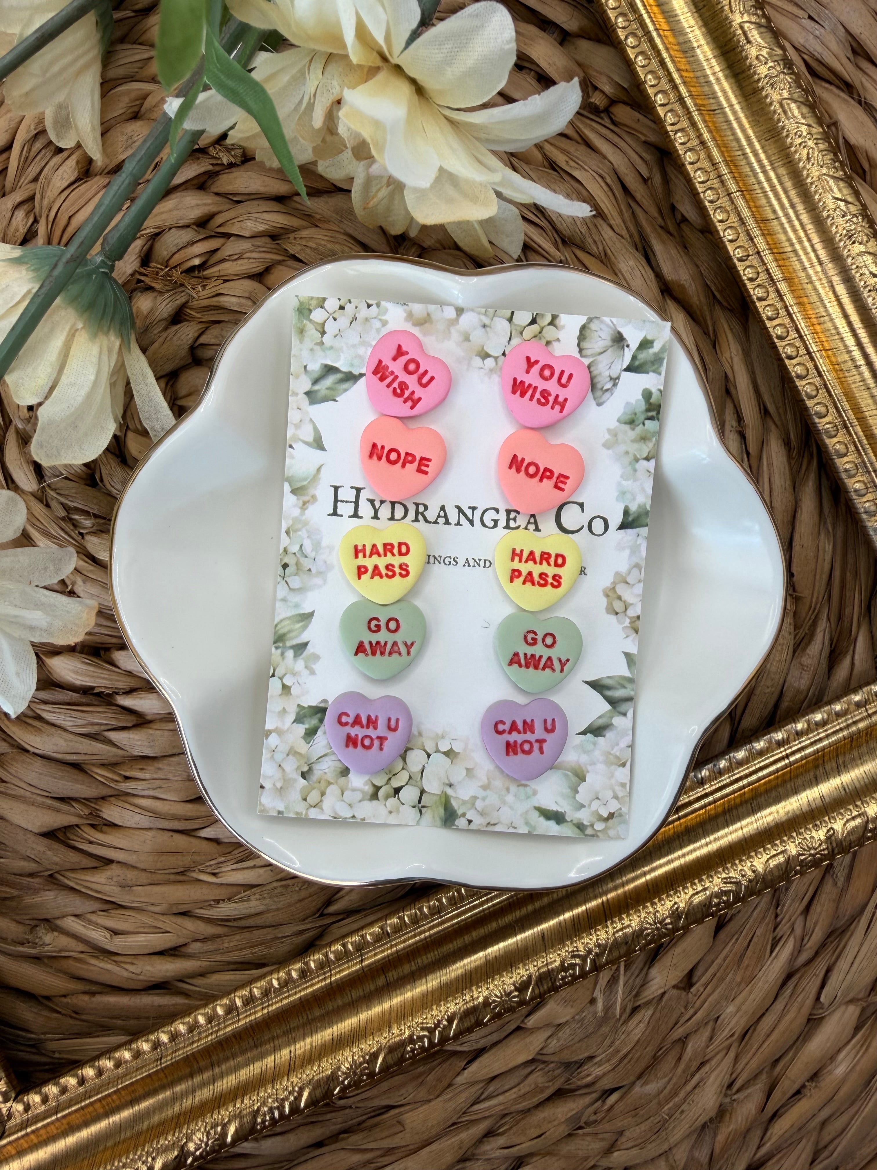 Anti-Conversation Heart Studs