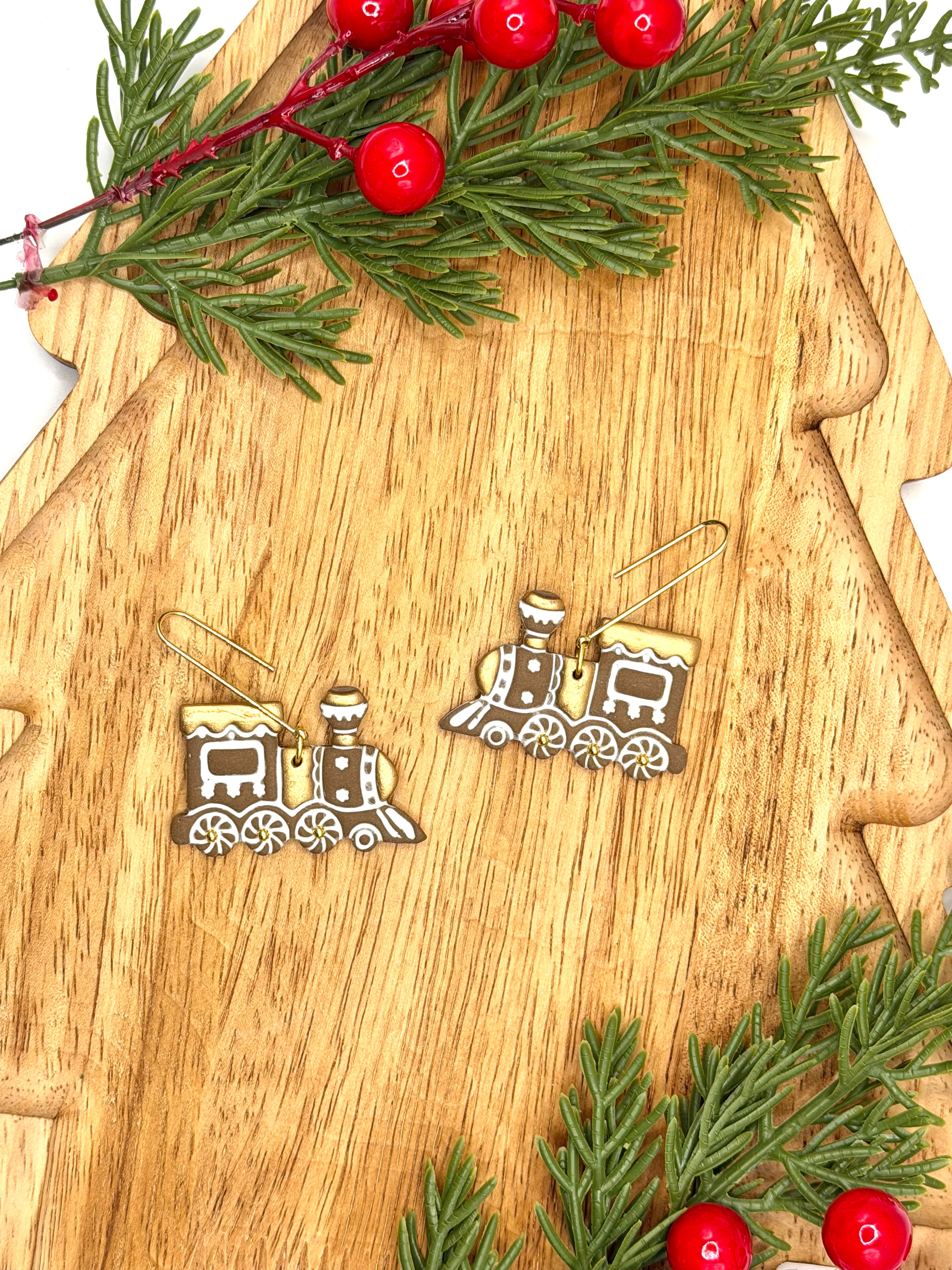 Gingerbread Train Dangles