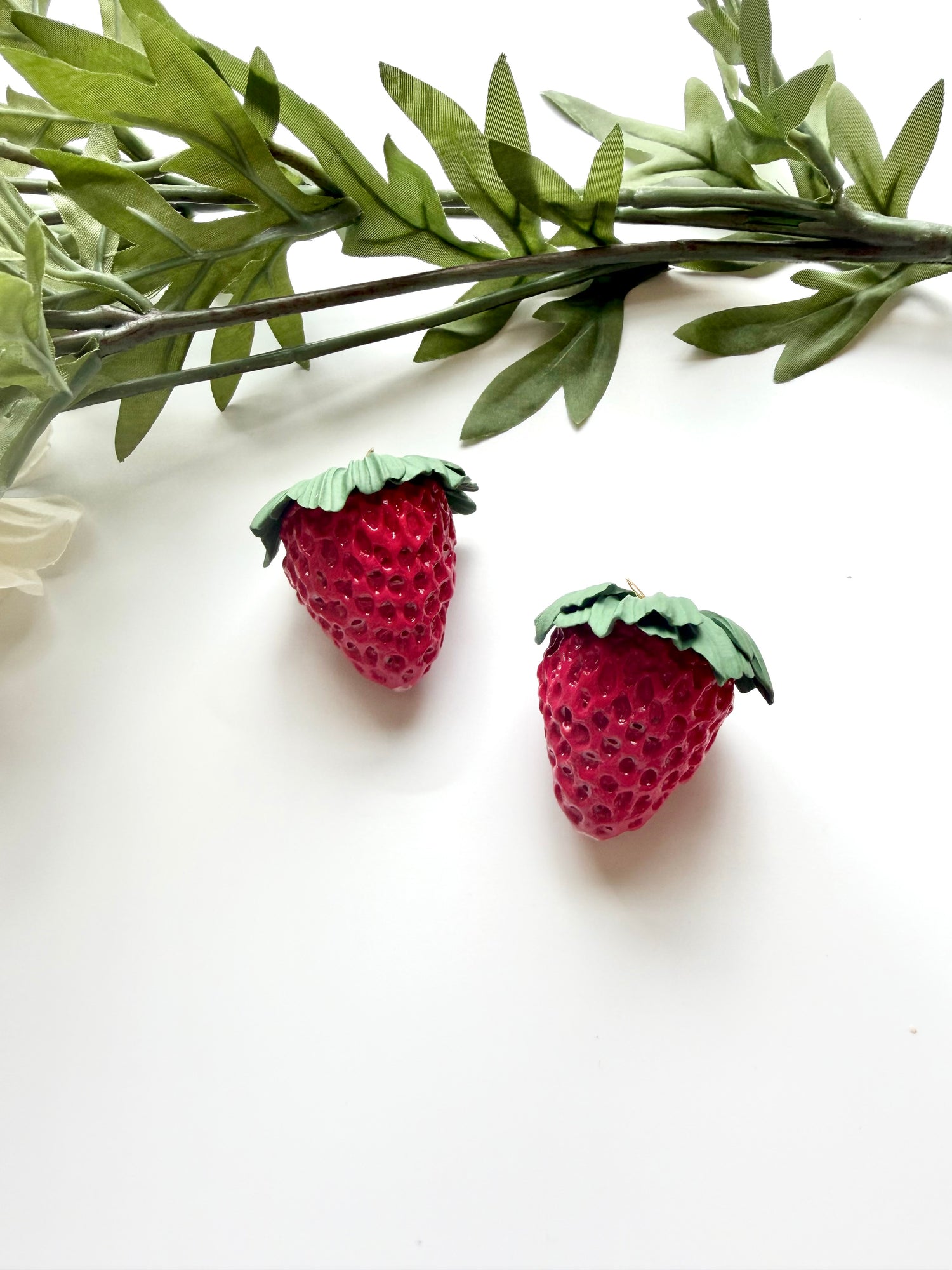 Realistic Strawberry Dangles- Made To Order