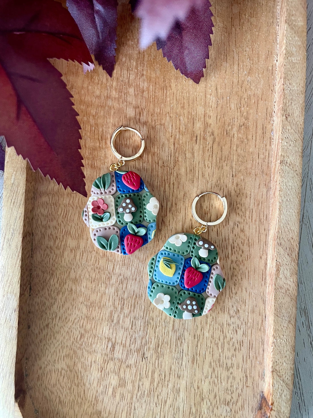 Cottagecore Patchwork Dangles