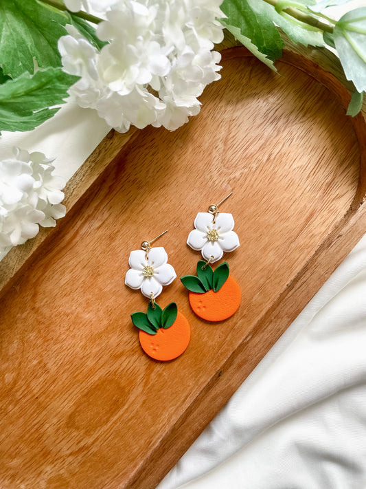 Orange + Flower Dangles