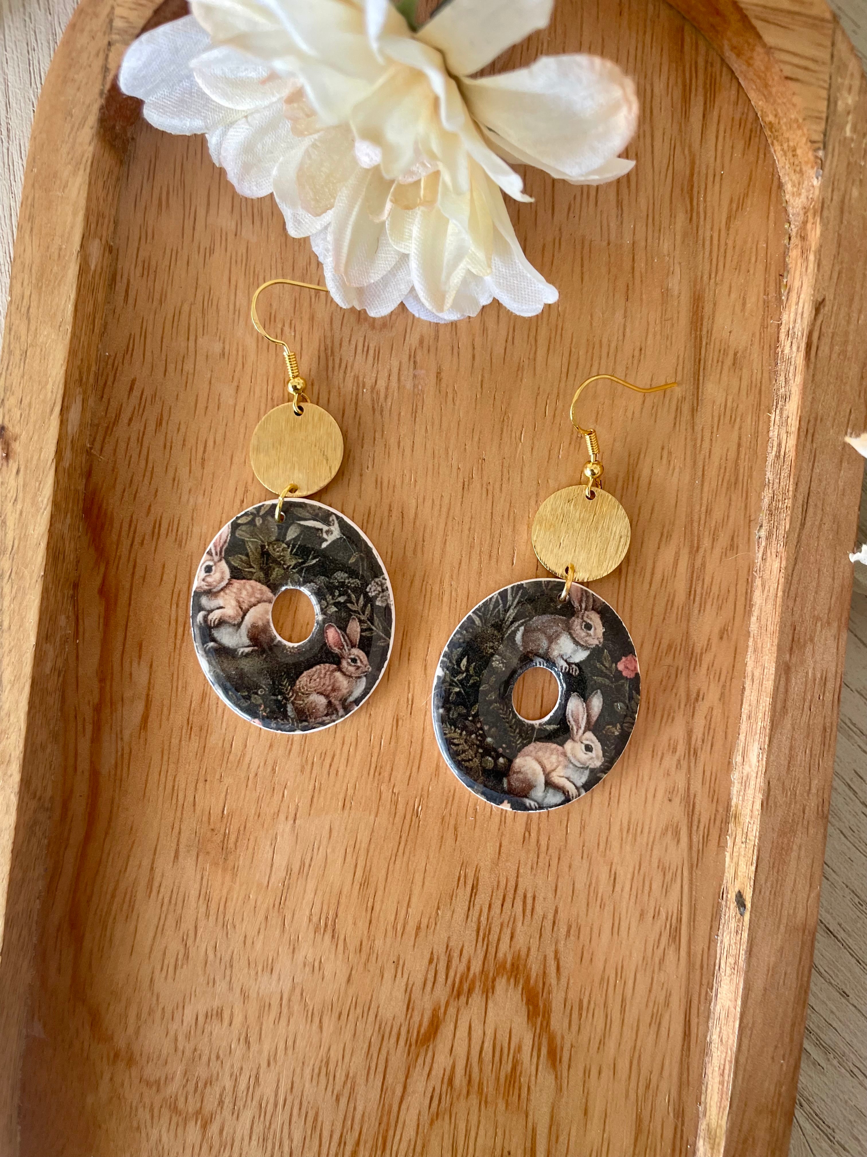 Moody Bunny Donut Dangles