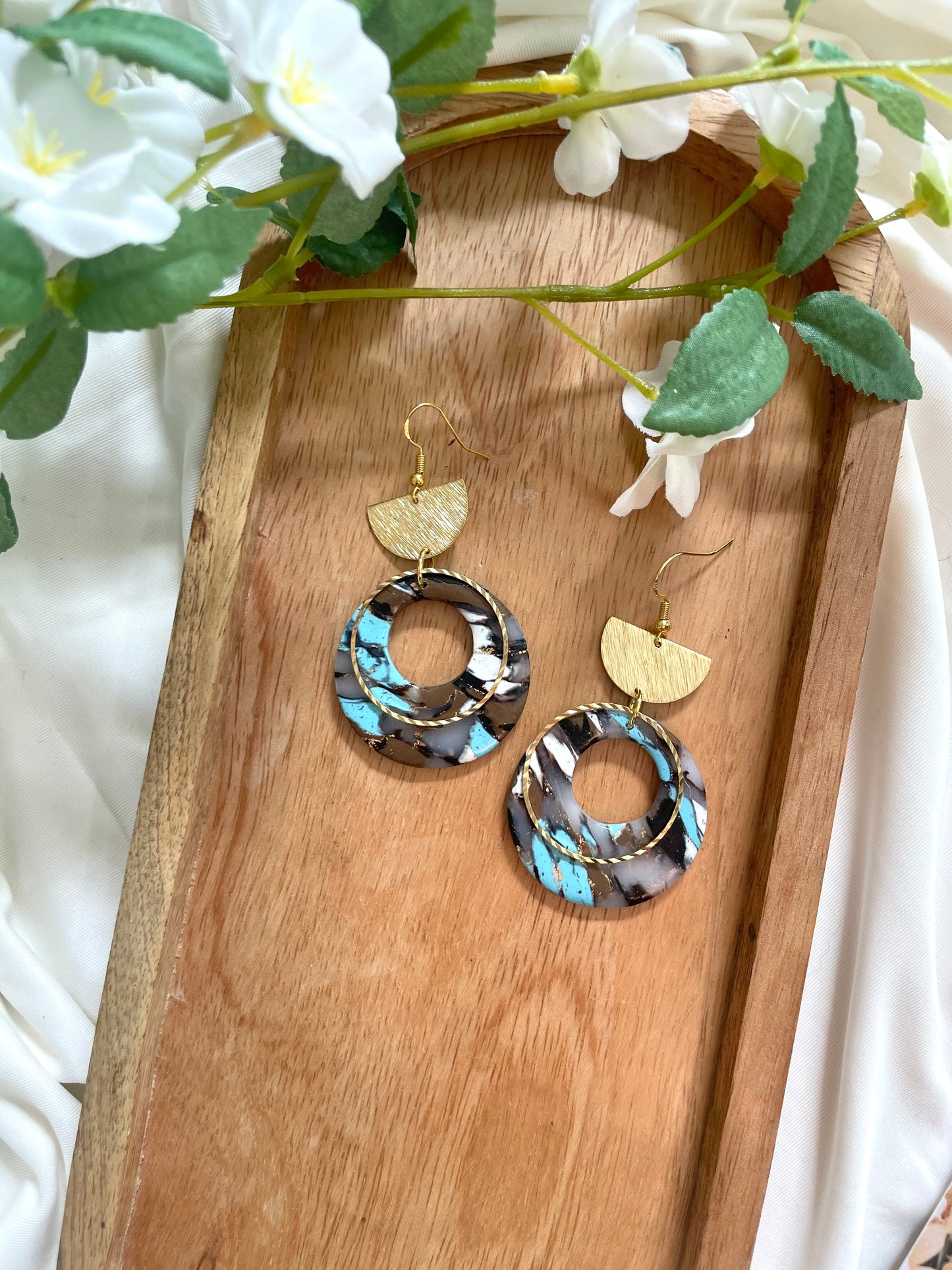 Turquoise Inspired Circle Dangles