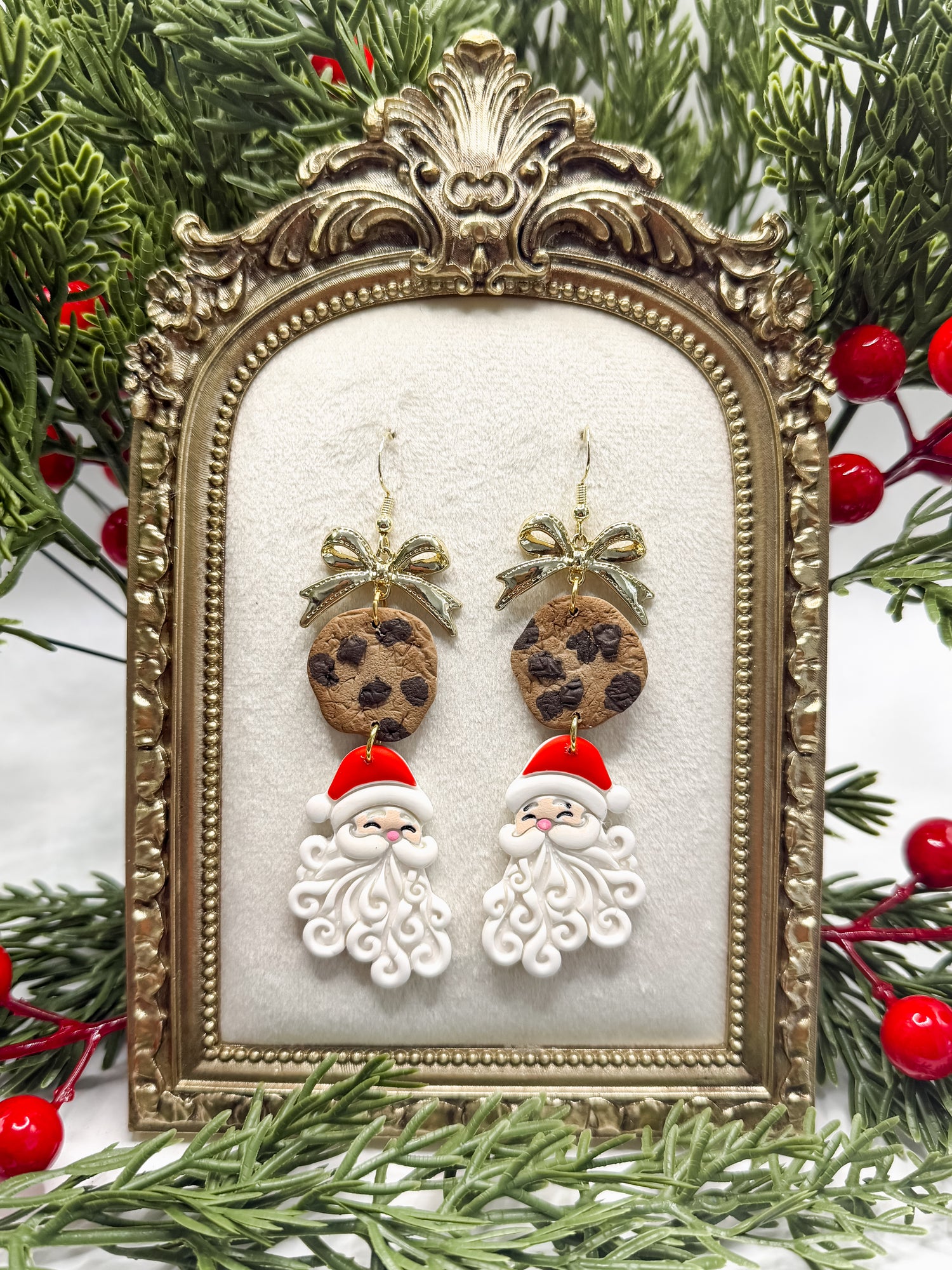 Santa, Cookie, and Bow Dangles