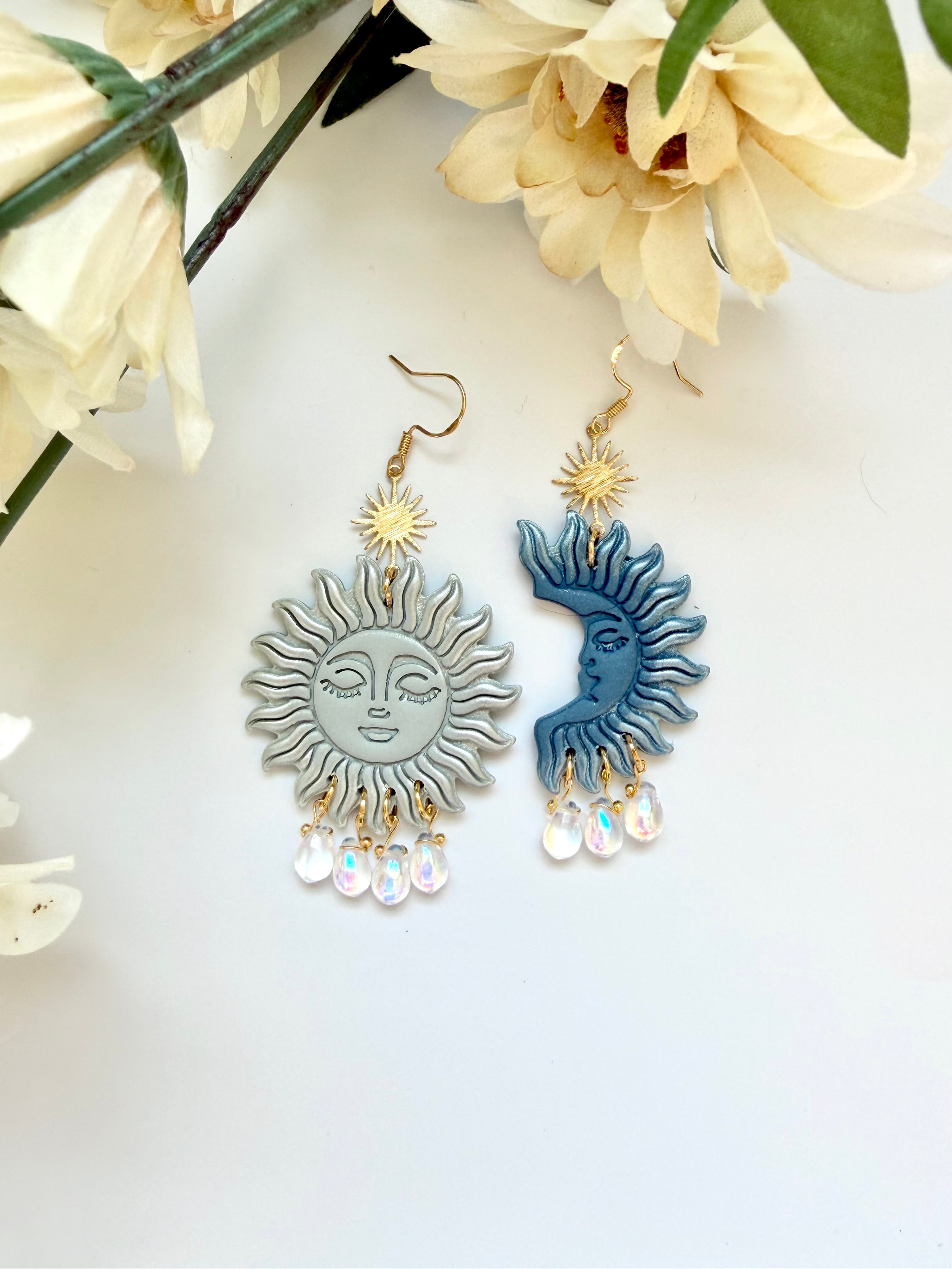 Gloomy Sun and Moon Dangles