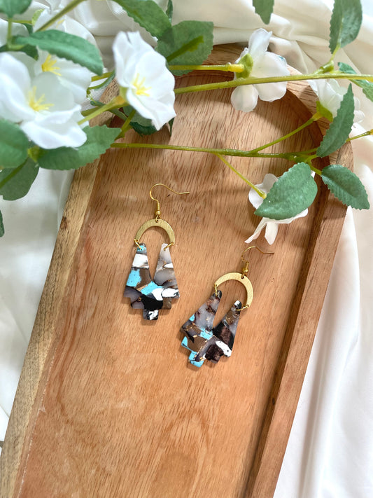 Turquoise Inspired Aztec Dangles