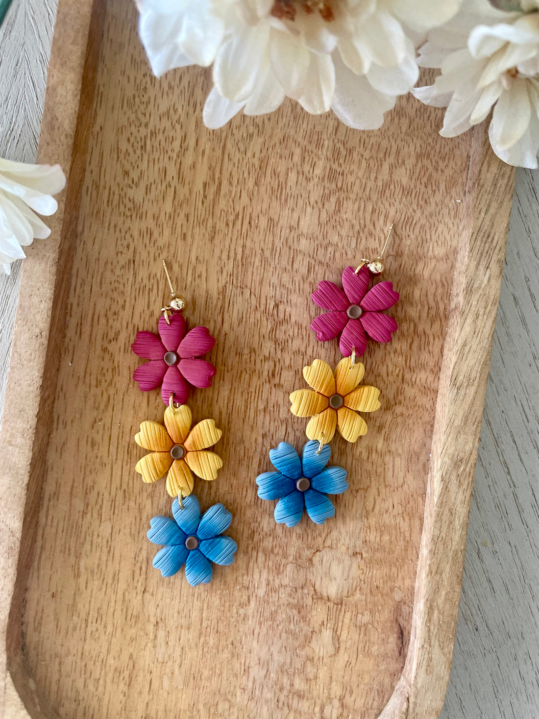 Triple Flower Dangles, Late Summer Colors