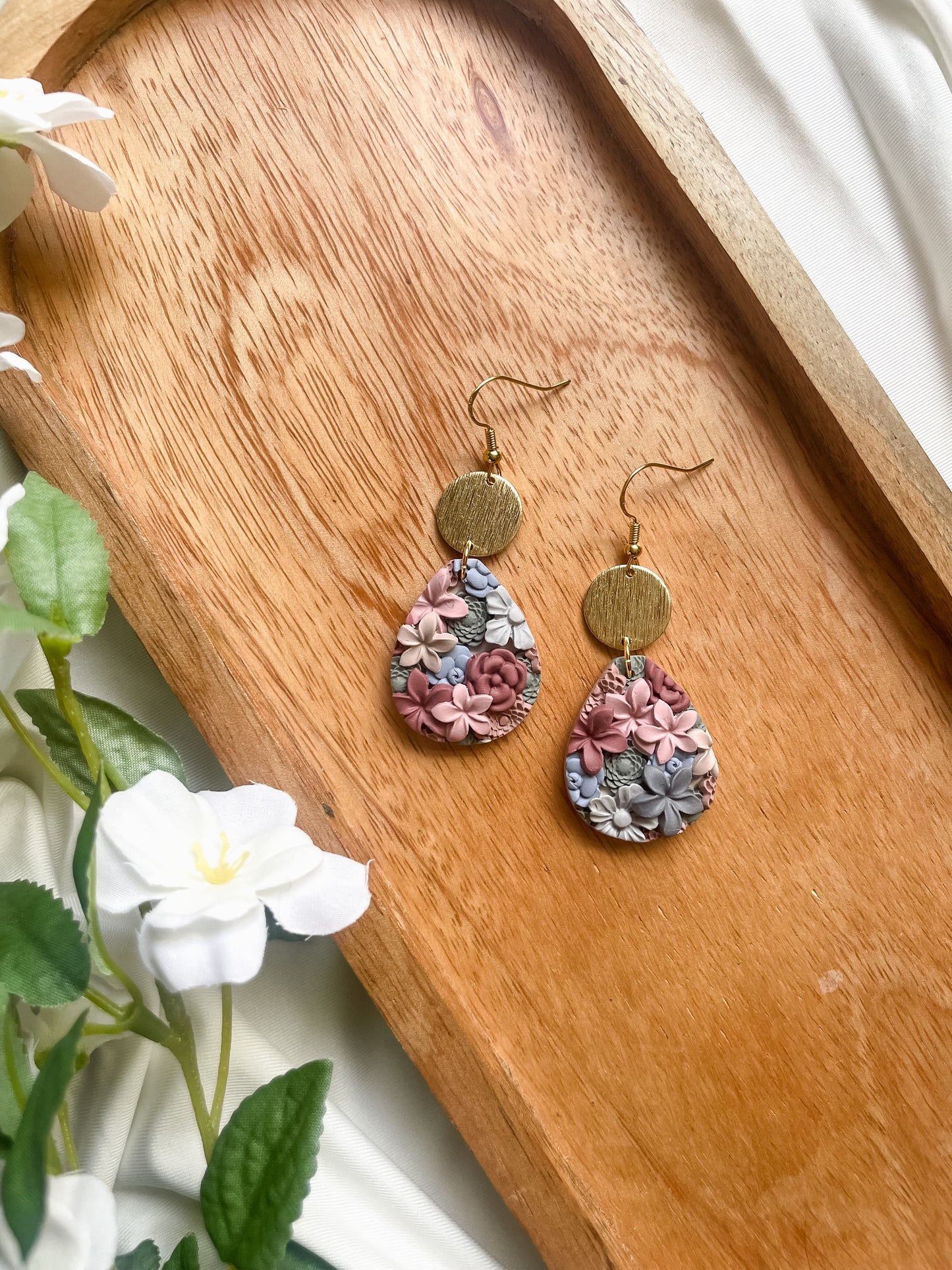 Garden Party Floral Slab Dangles