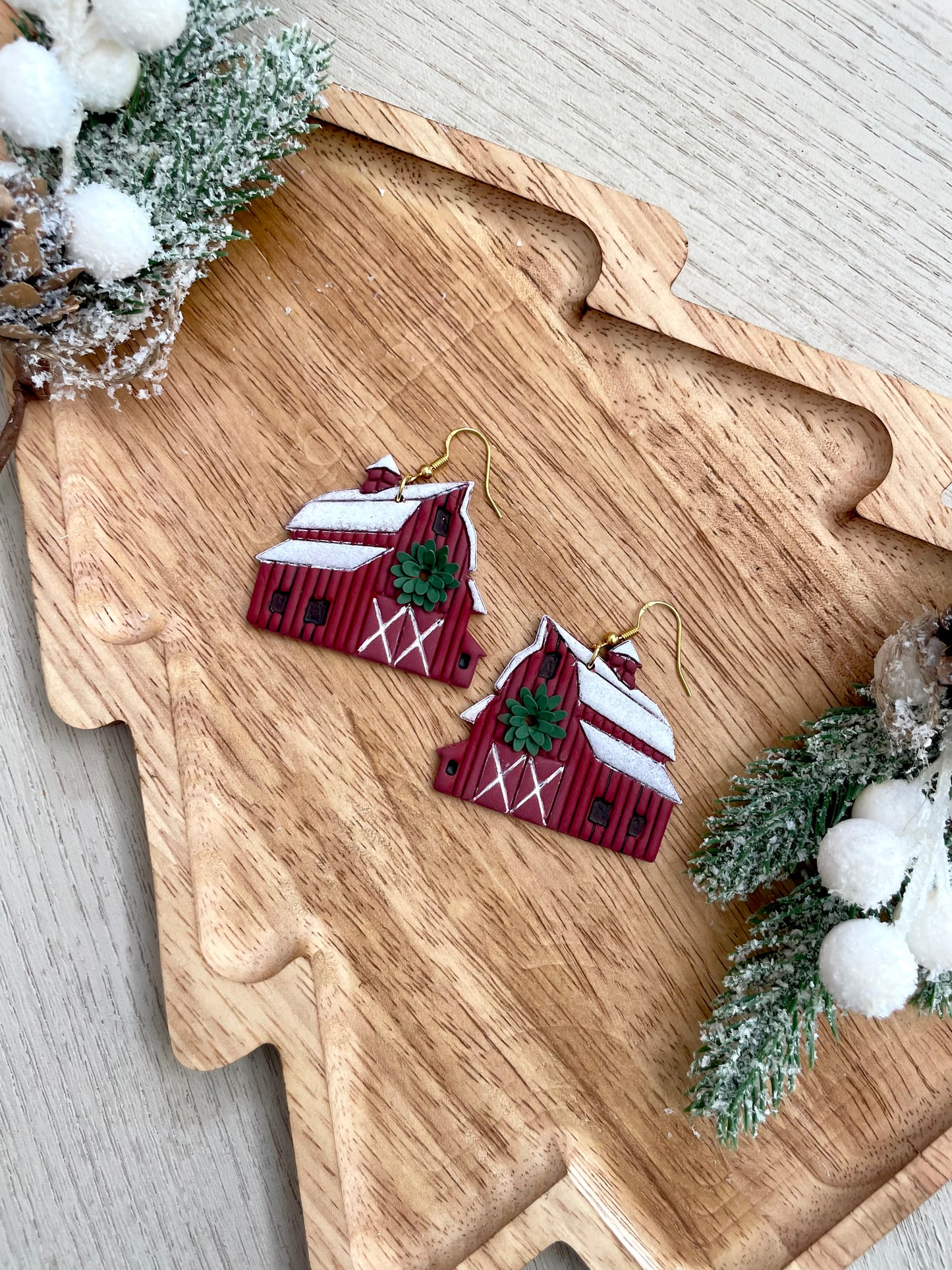 Christmas Barn Dangles- MADE TO ORDER