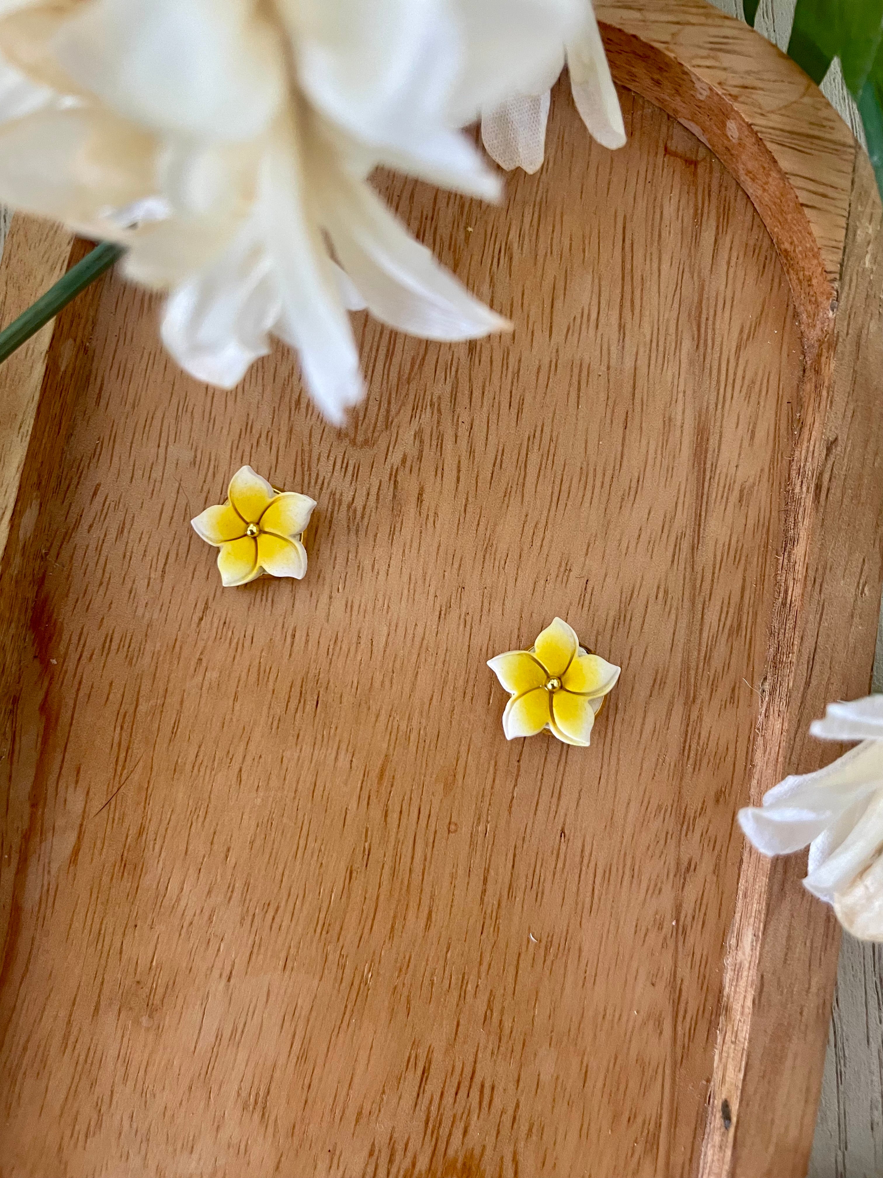 Fancy Plumeria Studs