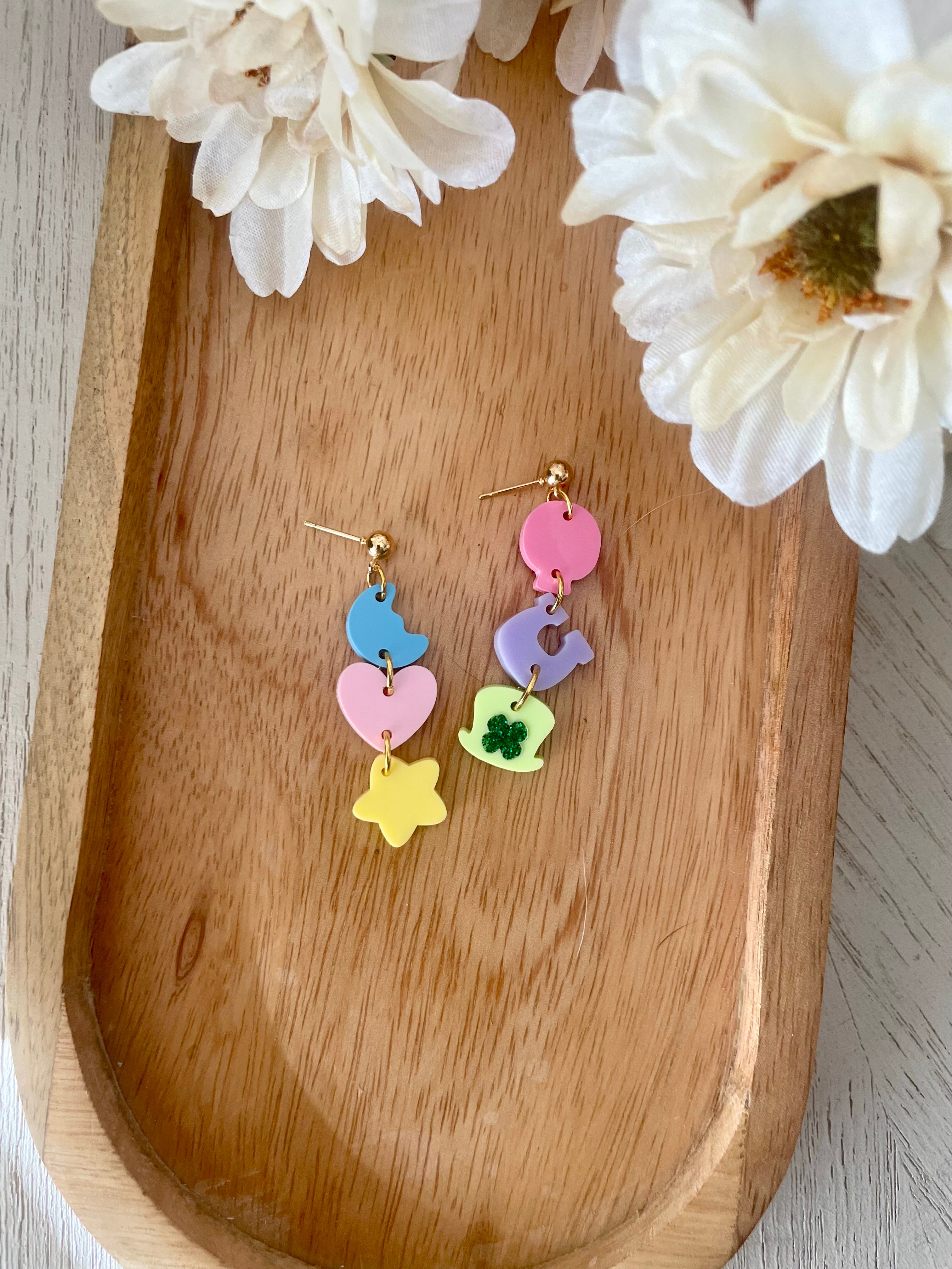 Lucky Charms Dangles- Acrylic