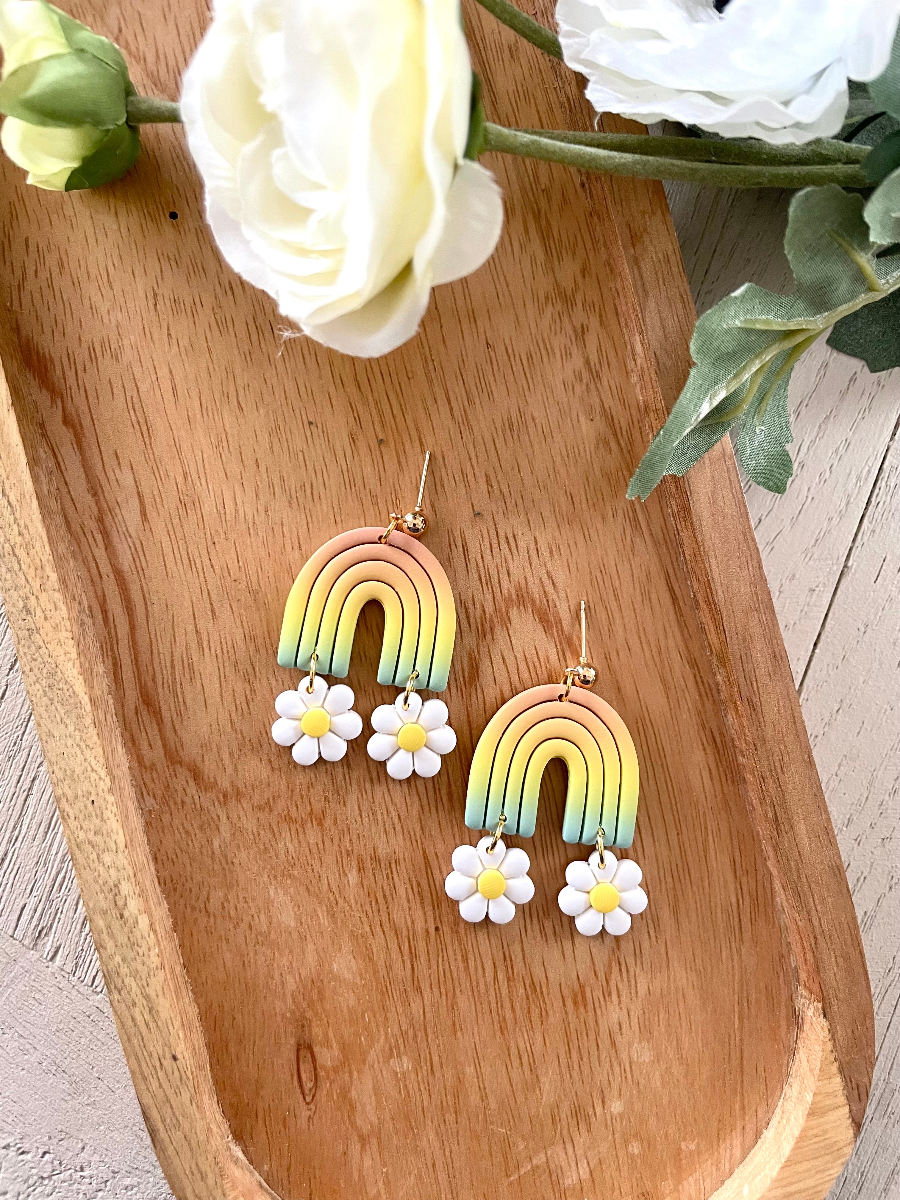 Rainbow Daisy Dangles