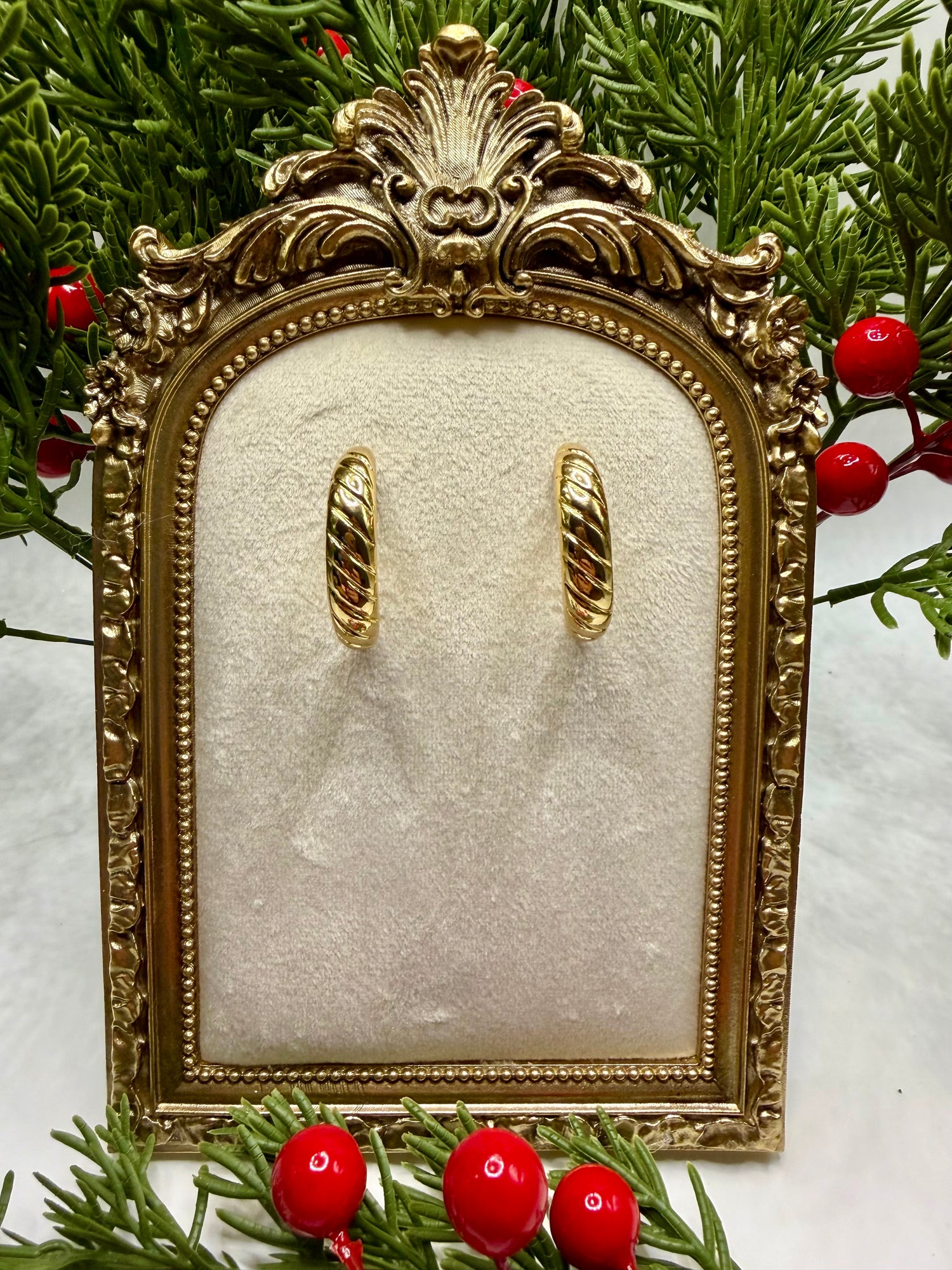 Large Semi-Circle Gold Filled Hoops