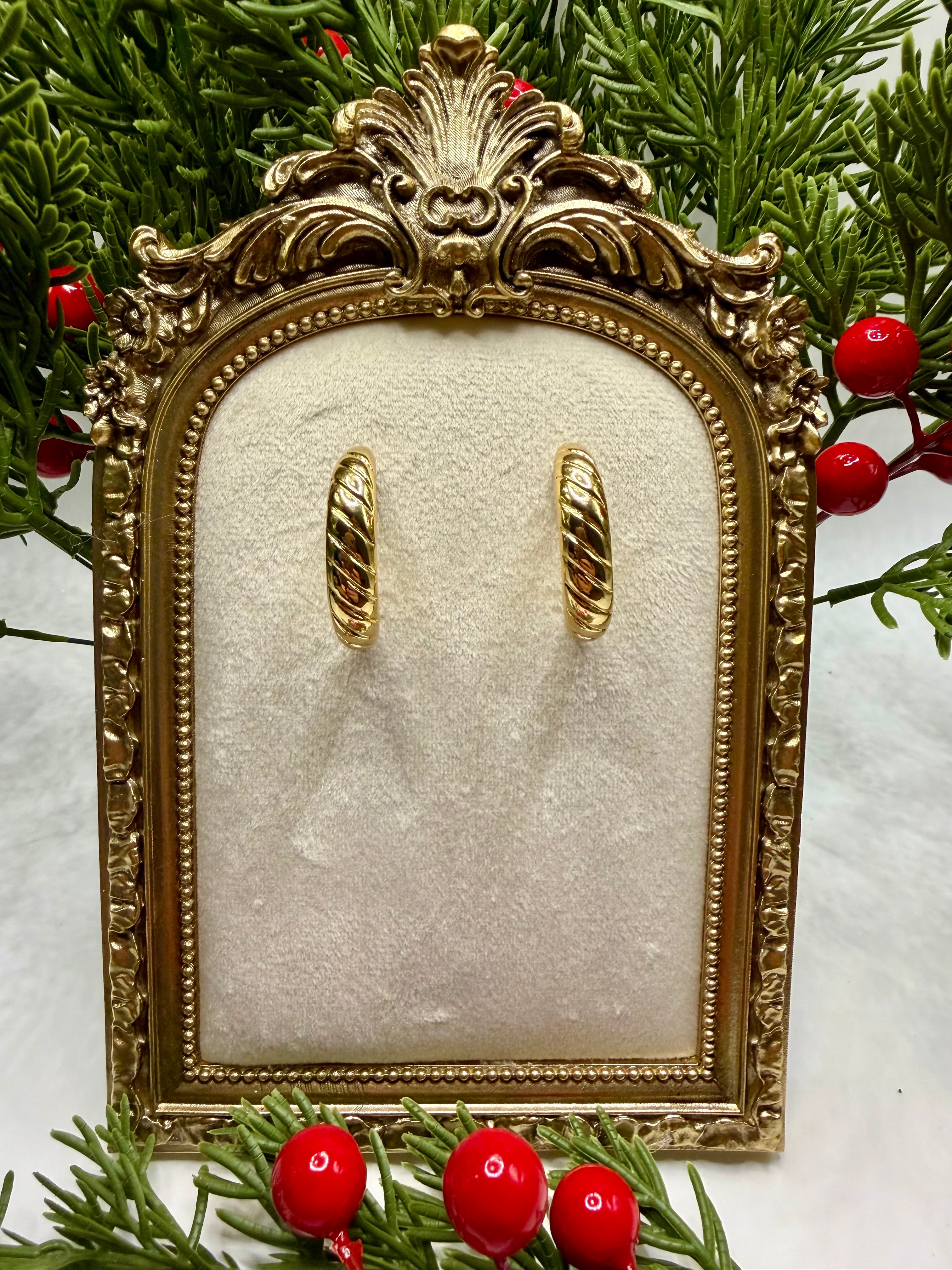 Large Semi-Circle Gold Filled Hoops