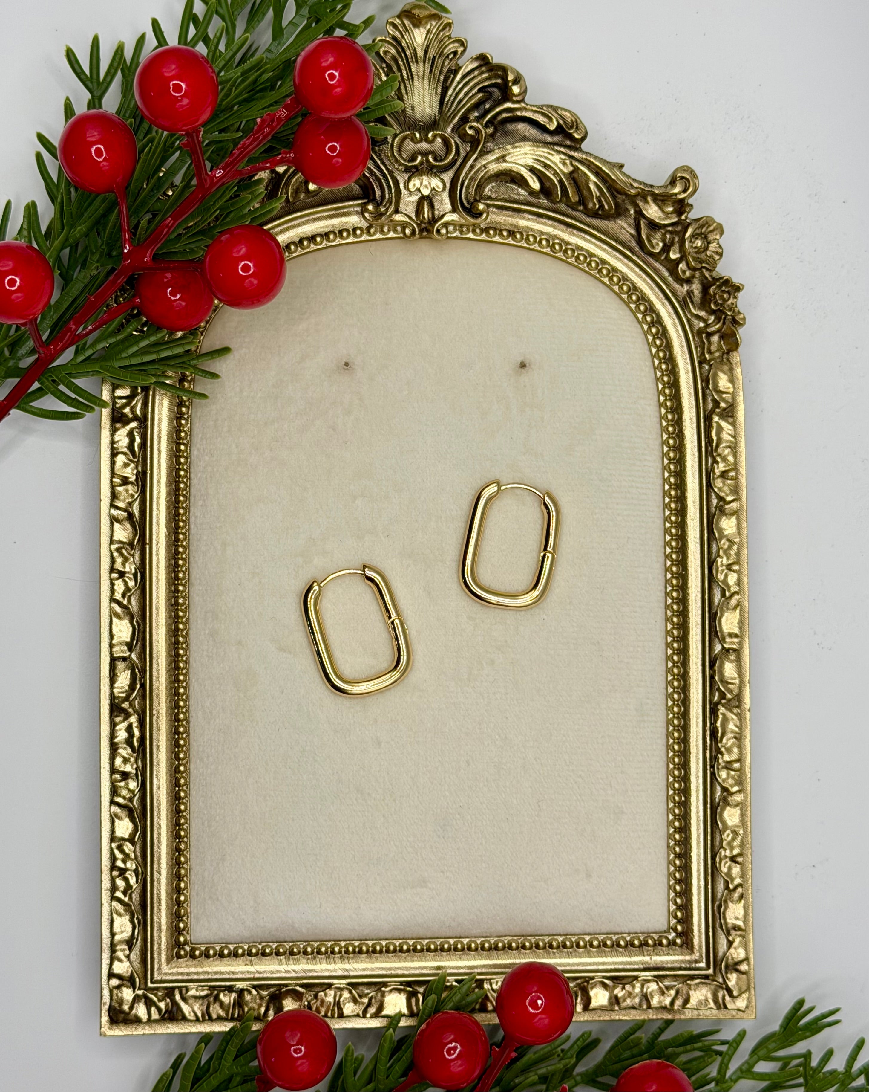 Rectangle Gold Filled Hoops