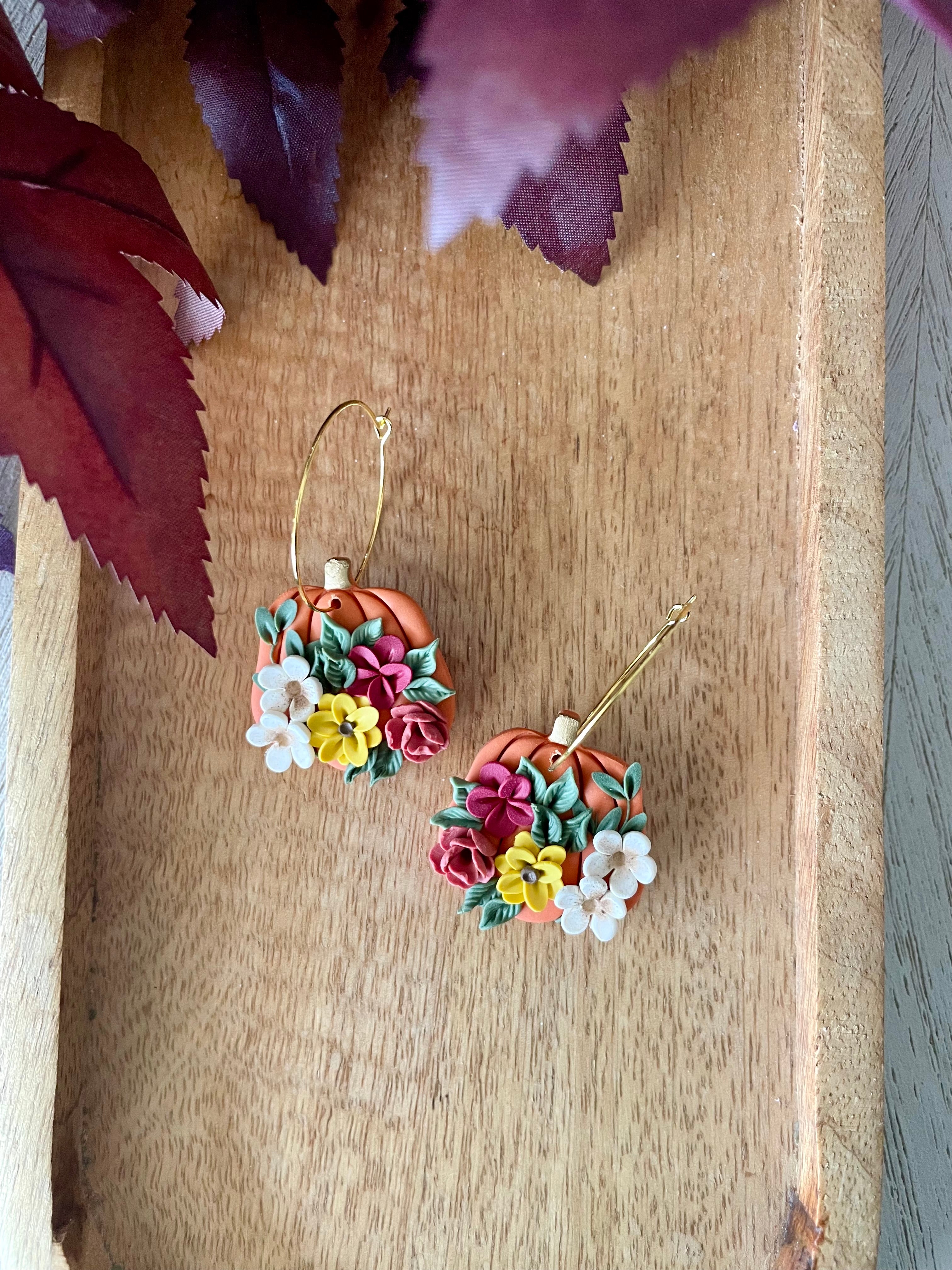 Floral Pumpkin Hoops