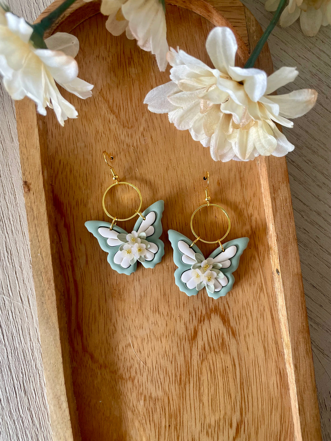 Spring Green Butterfly Dangles