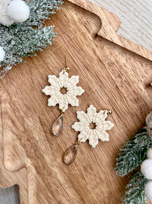 Shimmery Snowflake Dangles