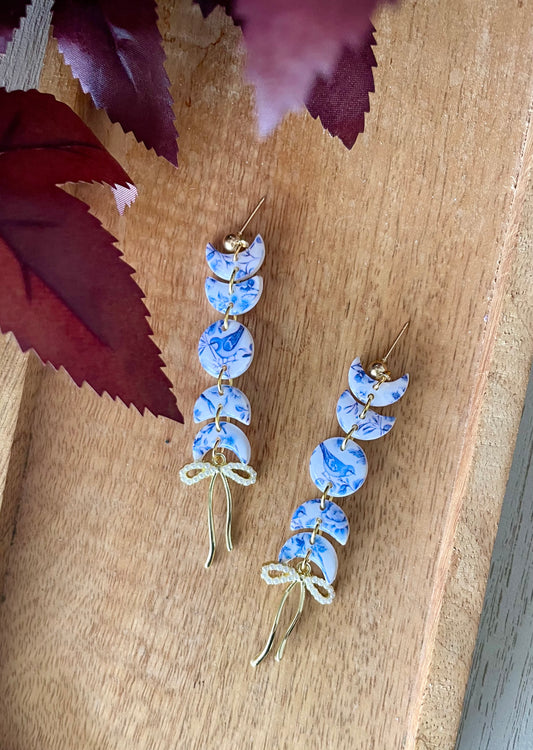 Chinoiserie Moon Phase Dangles