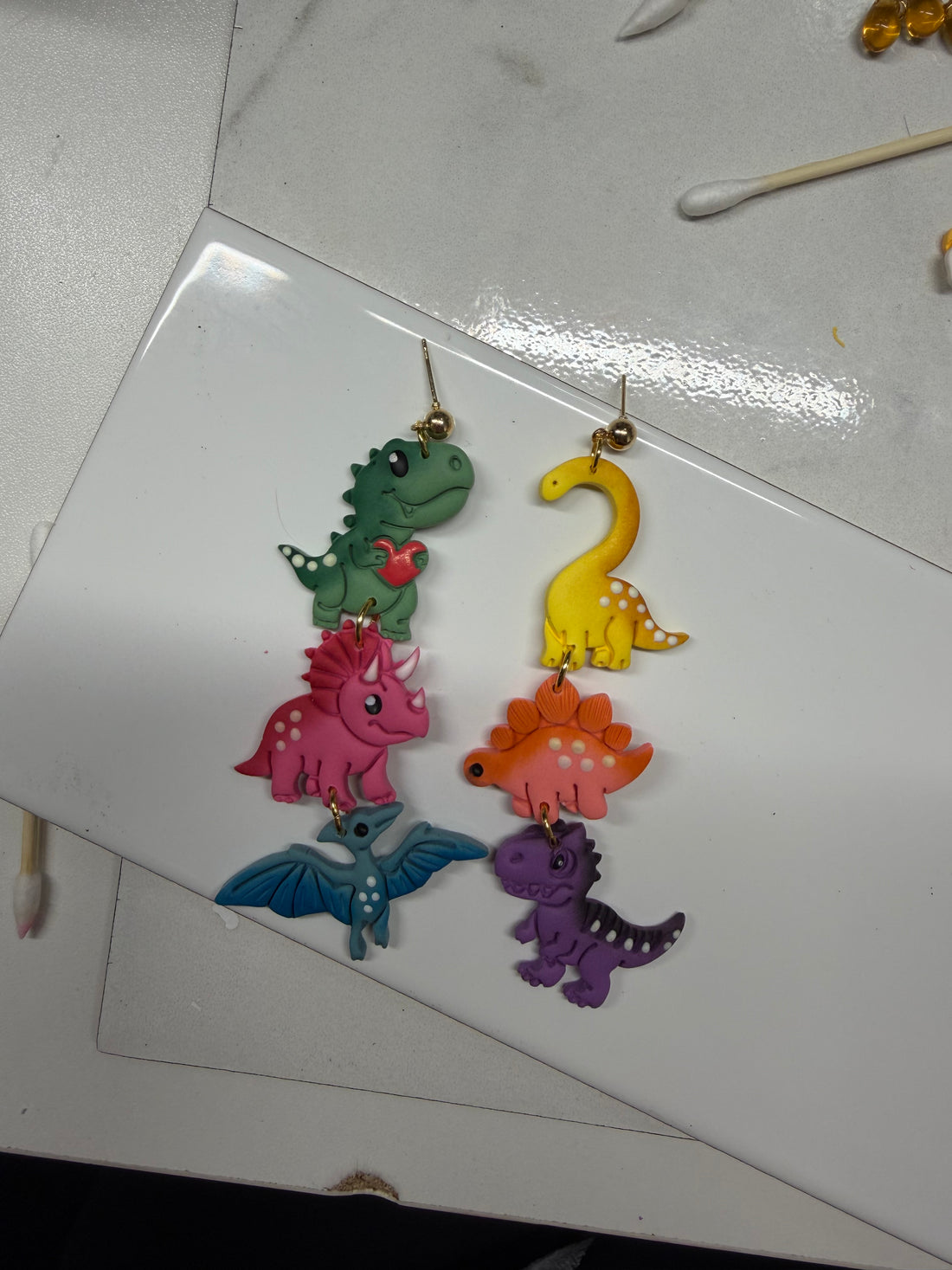 Trio Dinosaur Dangles- MADE TO ORDER