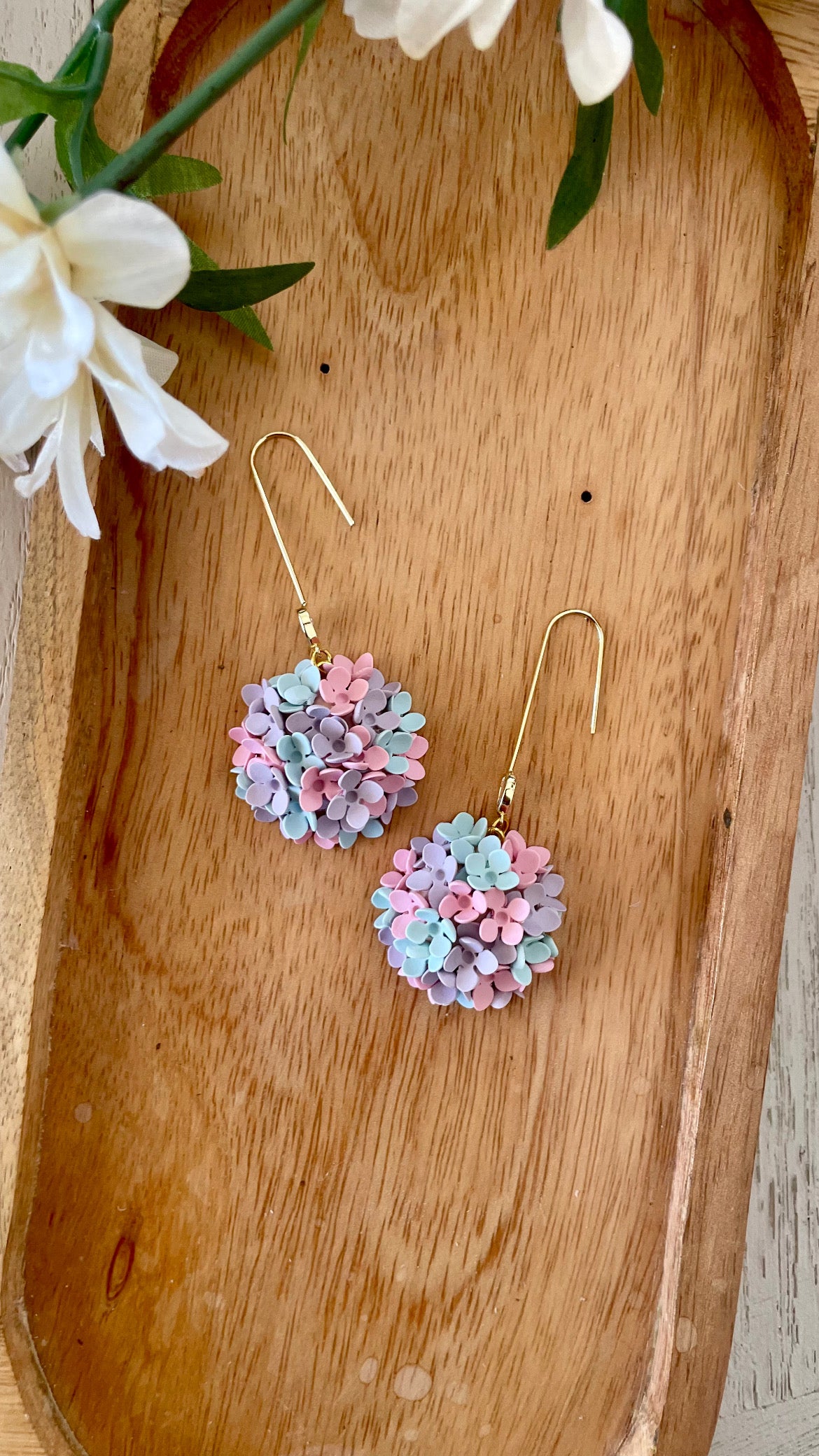 Multi Hydrangea Drop Dangles- Made to Order