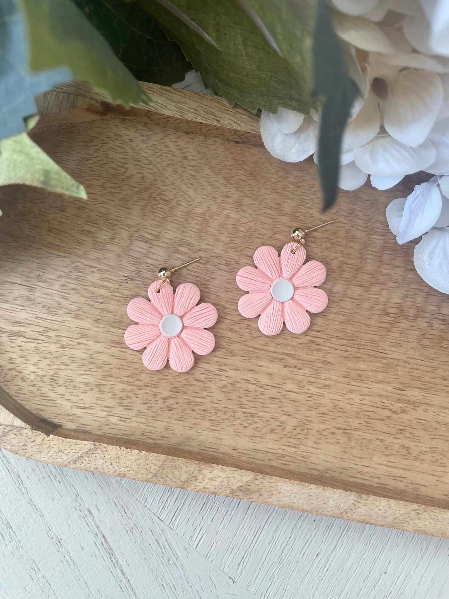 Coral Daisy Dangles