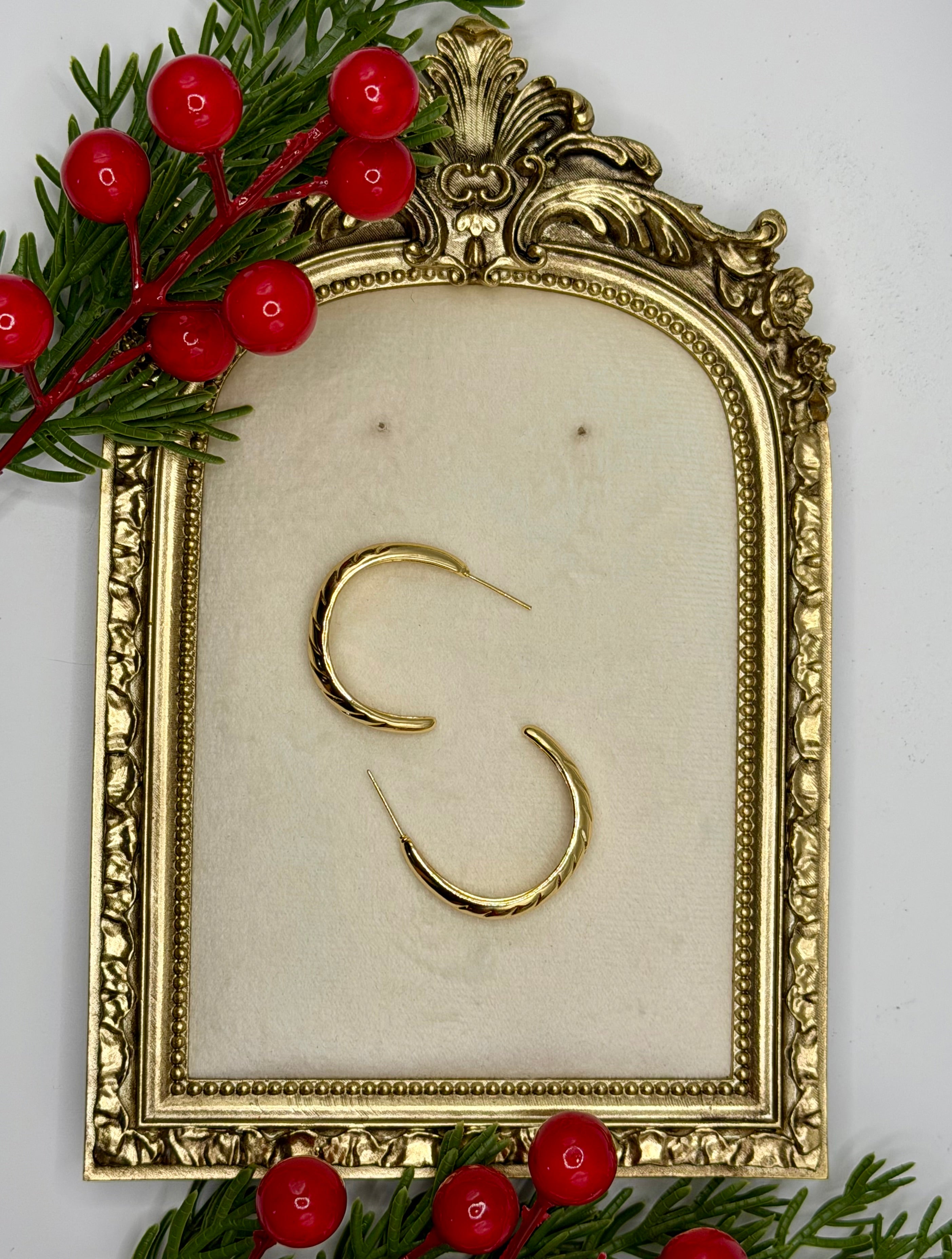 Large Semi-Circle Gold Filled Hoops