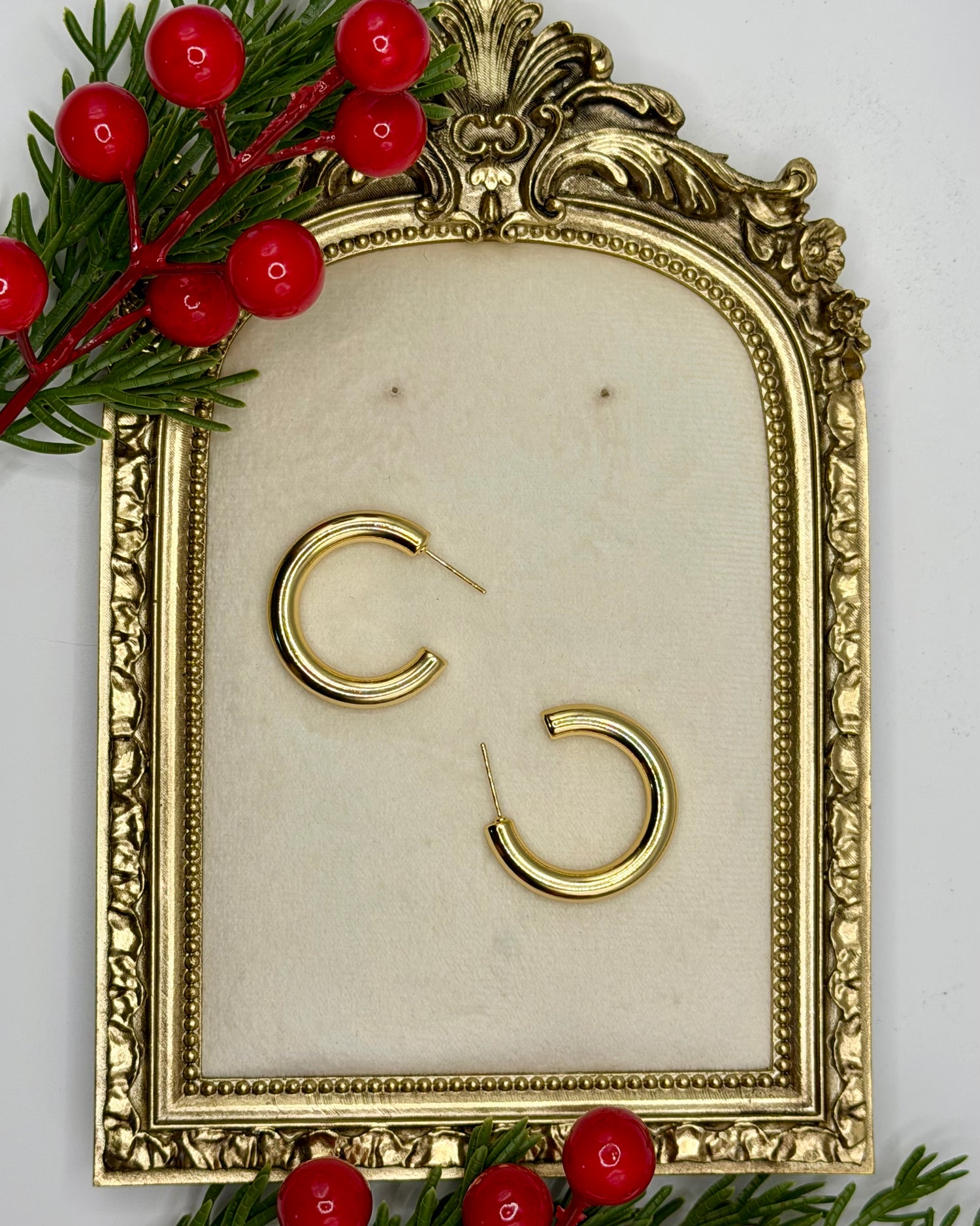 Medium Thick Gold Filled Hoops