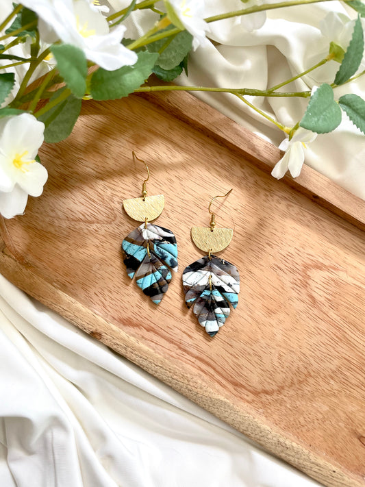 Turquoise Inspired Leaf Dangles