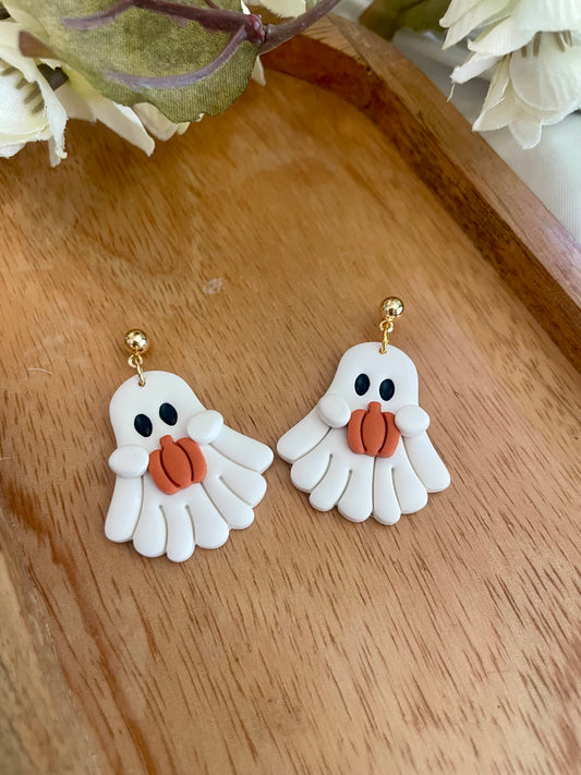 Ghostie Pumpkin Dangles