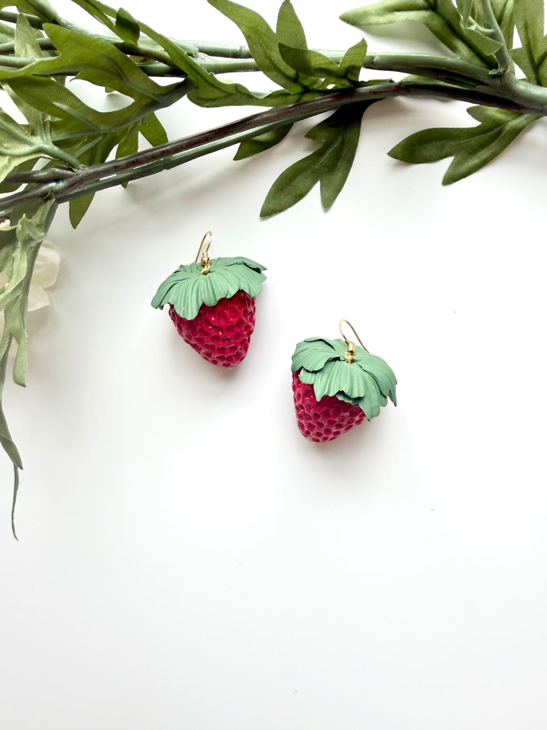 Realistic Strawberry Dangles- Made To Order