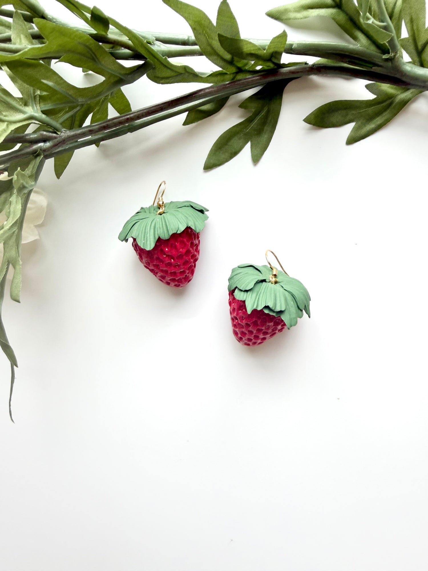 Realistic Strawberry Dangles- Made To Order