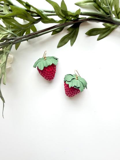 Realistic Strawberry Dangles- Made To Order