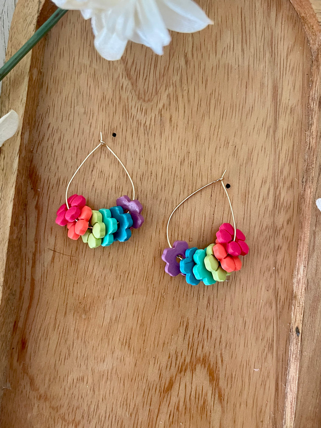 Bright Flower Hoops