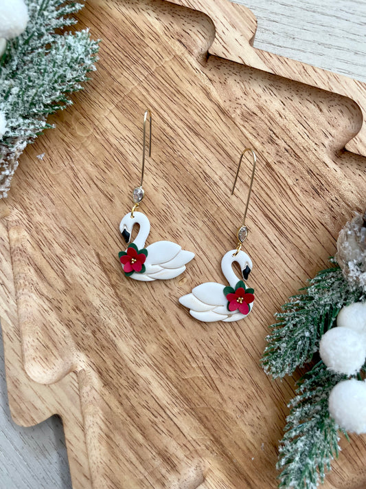 Christmas Swan Dangles