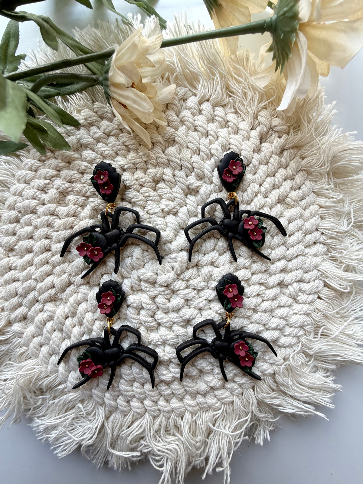 Floral Spider Dangles