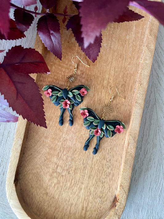 Autumn Moth Dangles- Made To Order