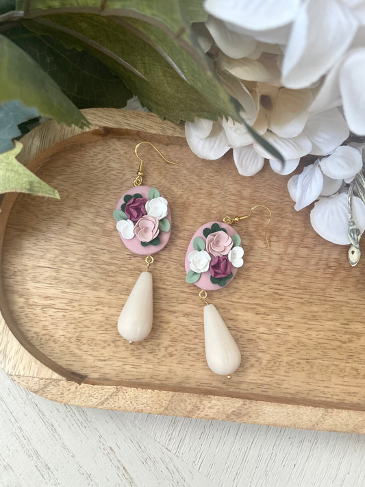 Vintage Floral Drop Dangles