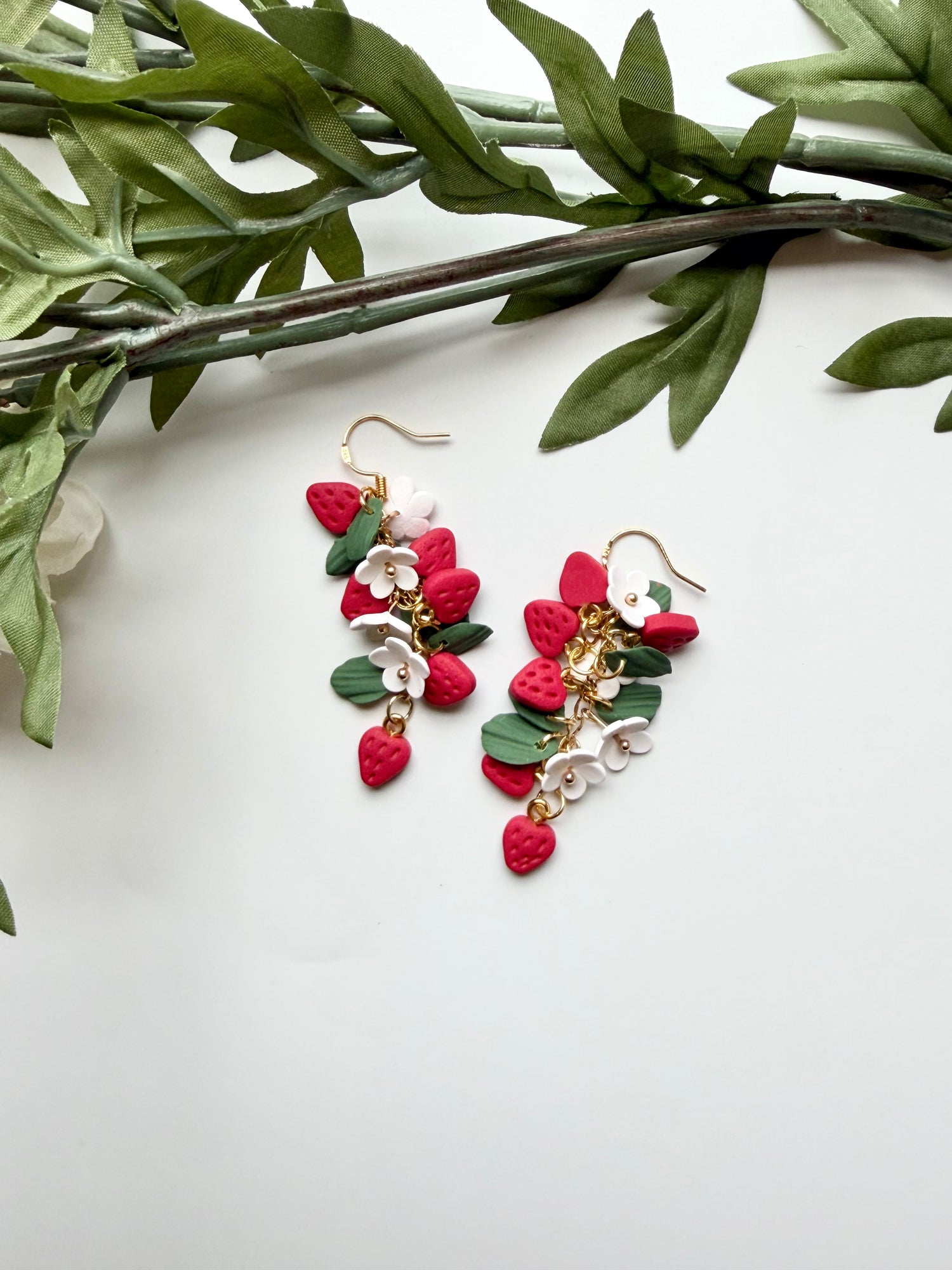 Strawberry Cascade Dangles- Made To Order