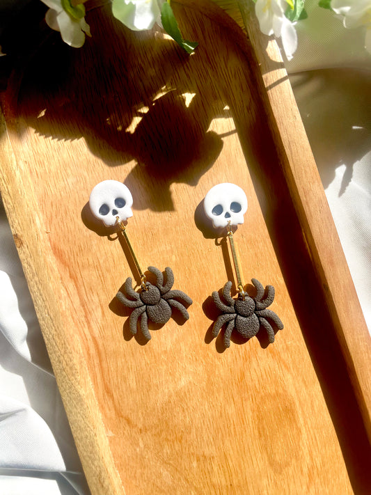 Skull + Spider Dangles