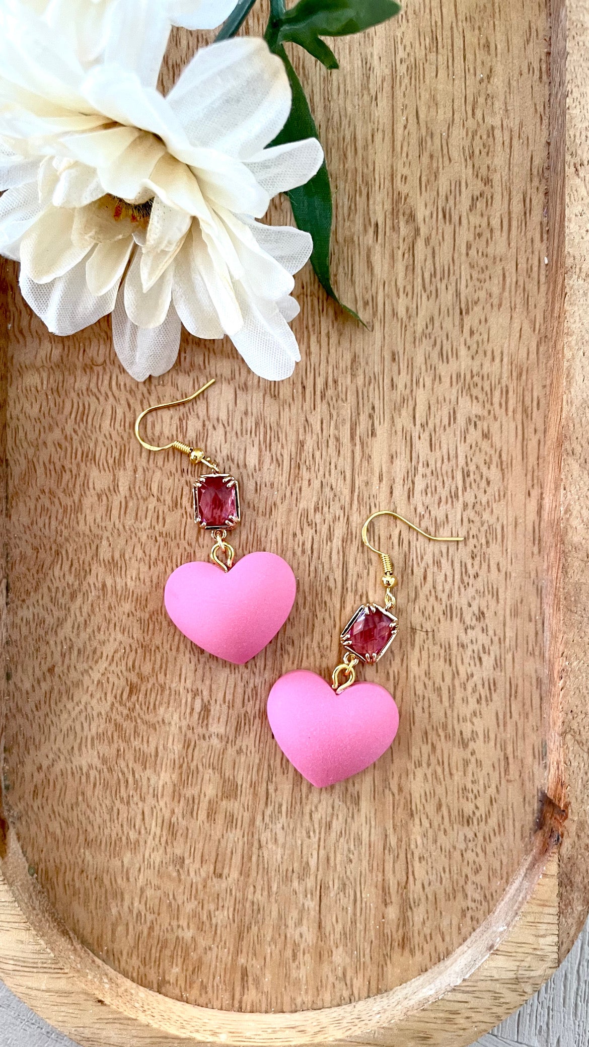 Pink Heart Dangles