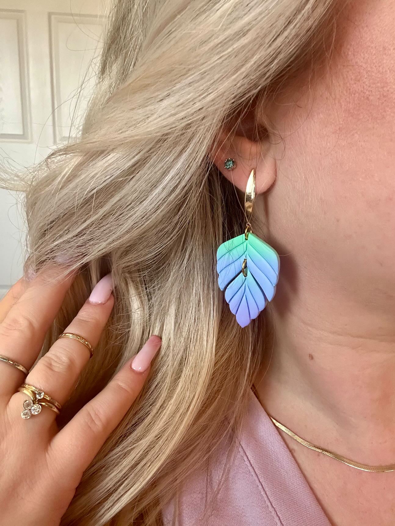 Ombré Leaf Dangles