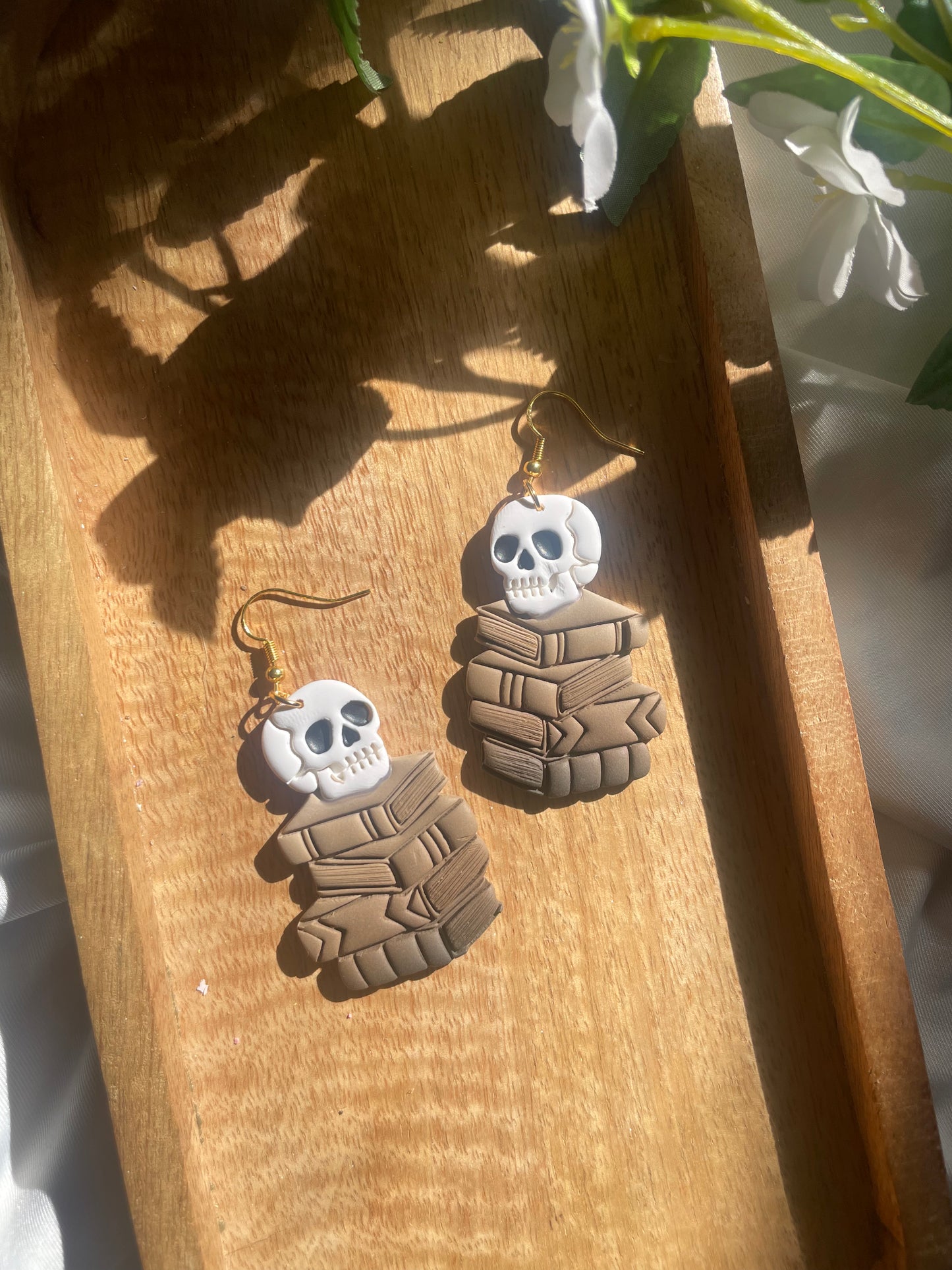 Skull Book Stack Dangles