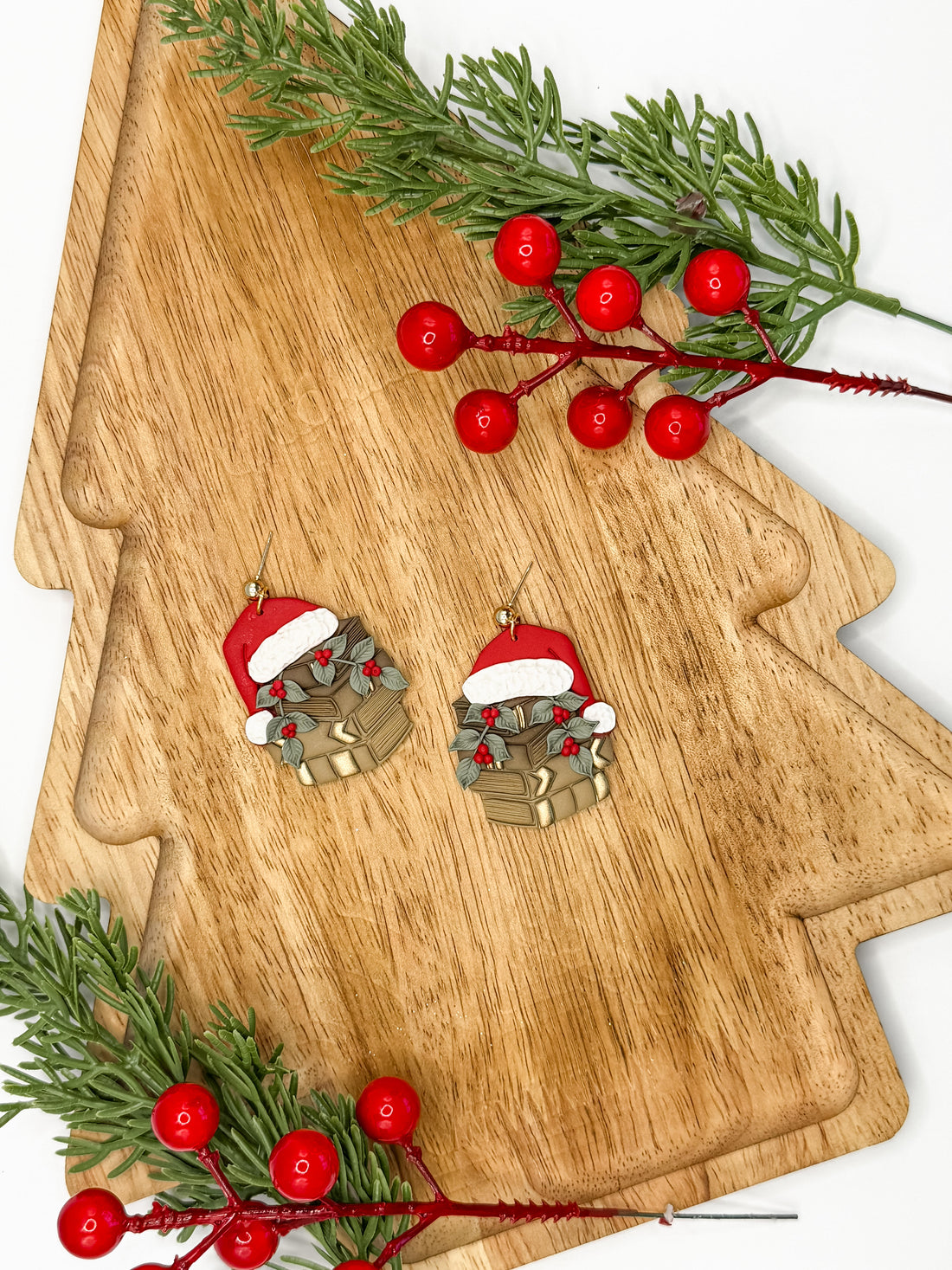 Santa Hat Book Stacks