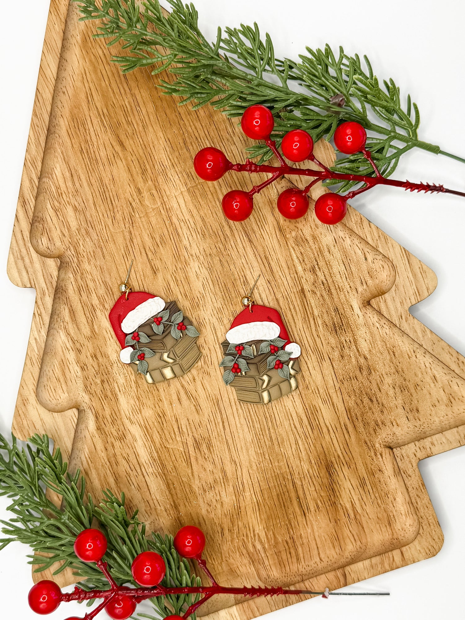 Santa Hat Book Stacks